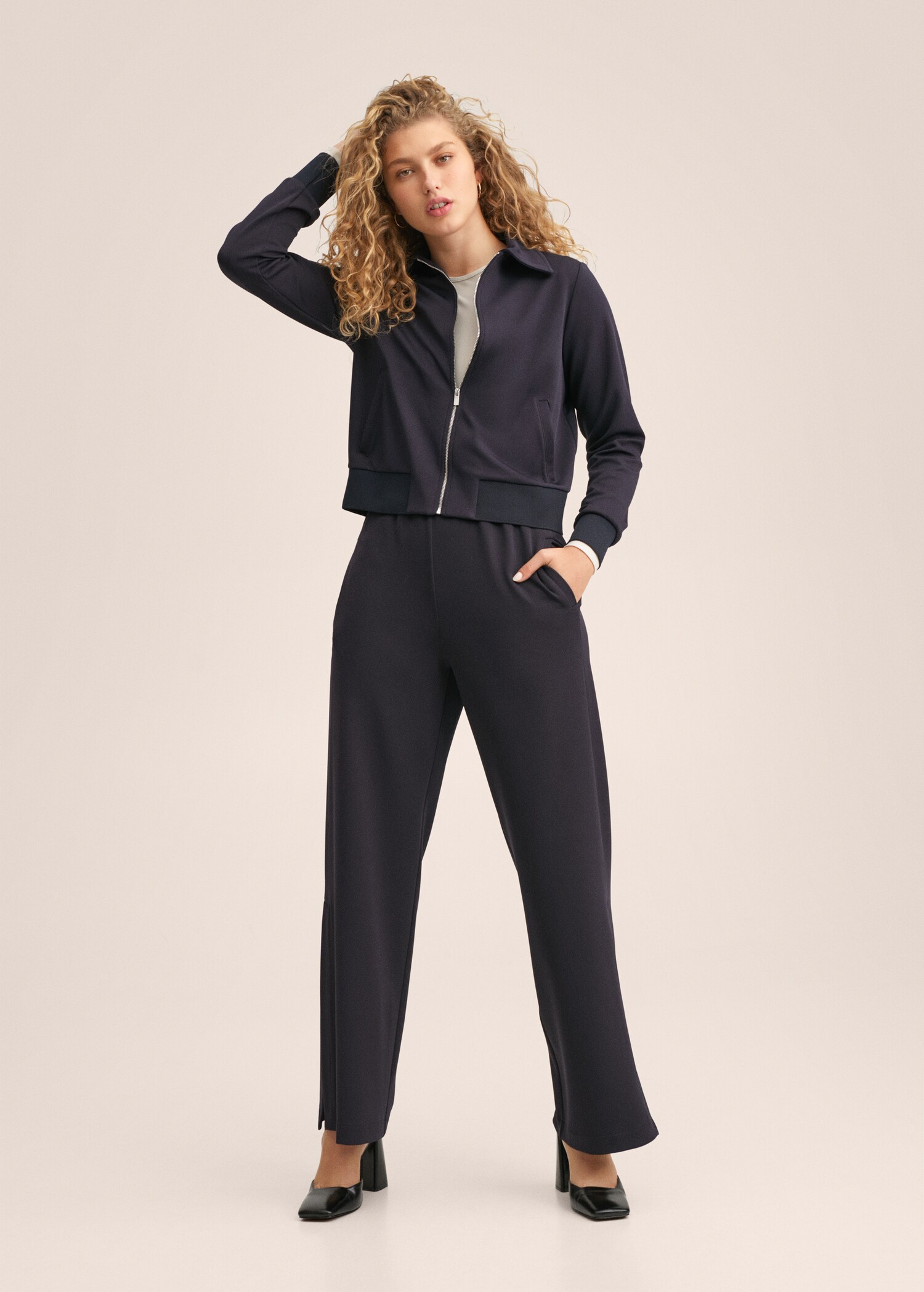 Wideleg trousers with elastic waist - General plane