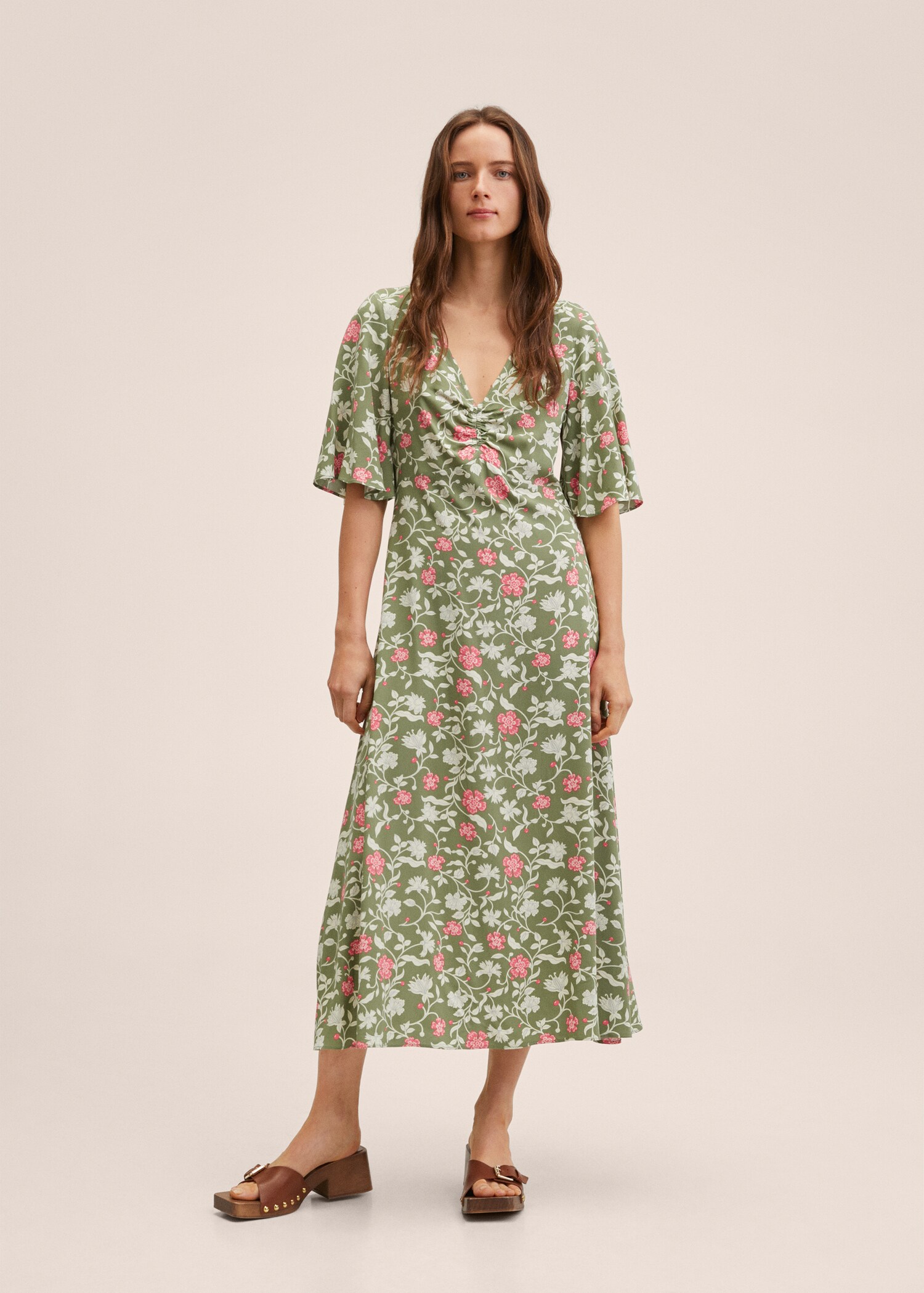 Robe froncée imprimée - Plan général
