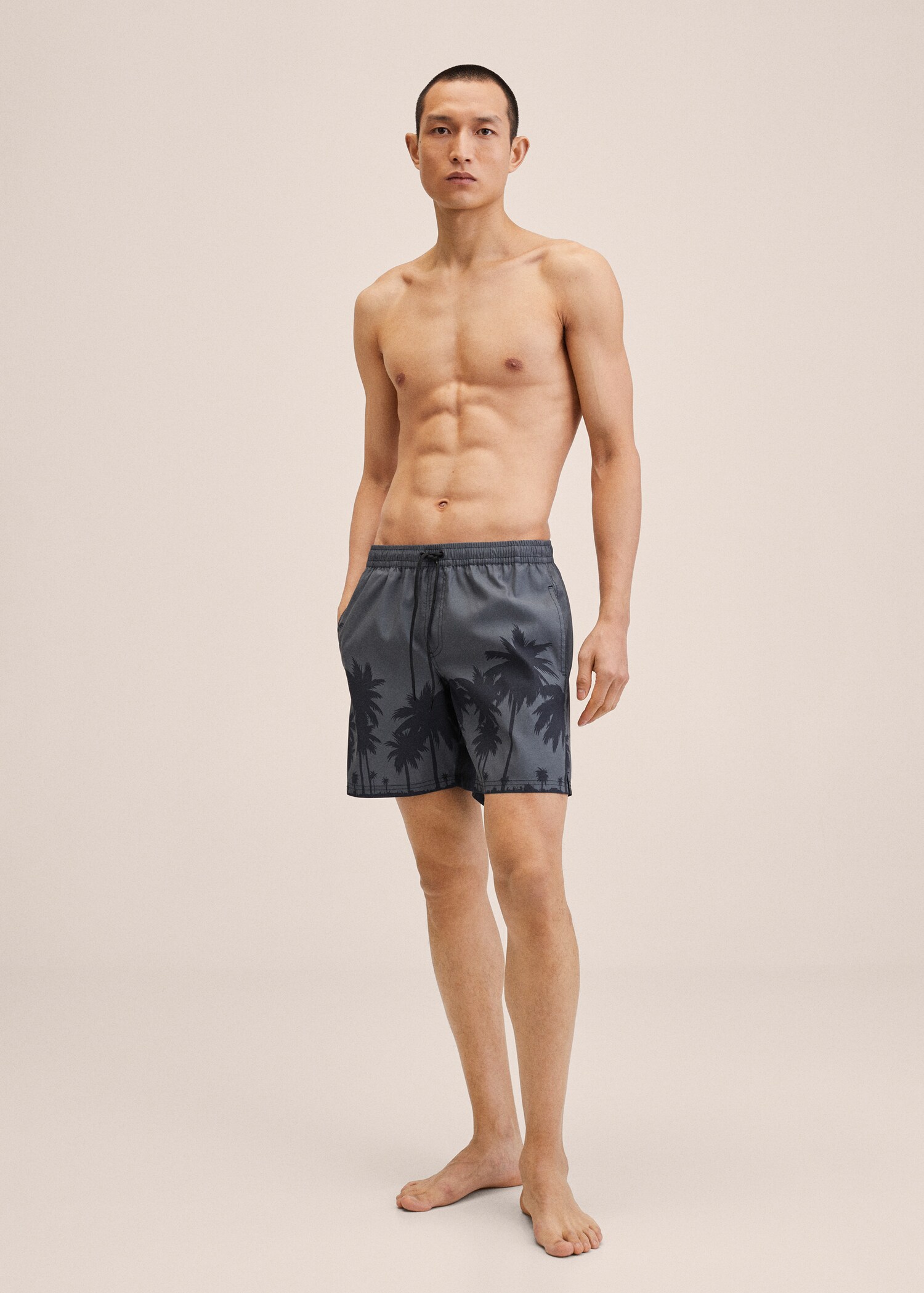 Tropical print swimming trunks - General plane