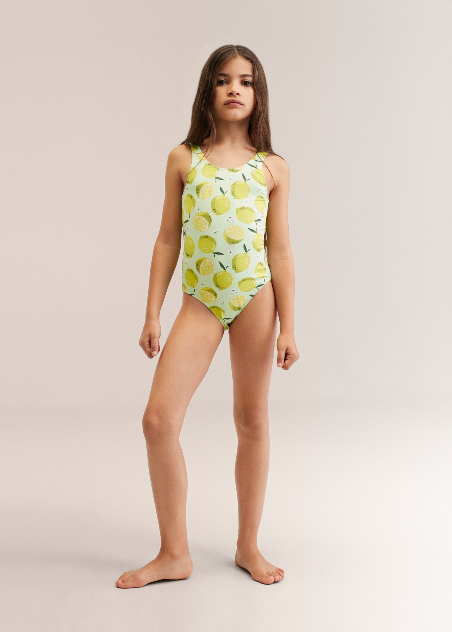 Lime-print swimsuit - General plane