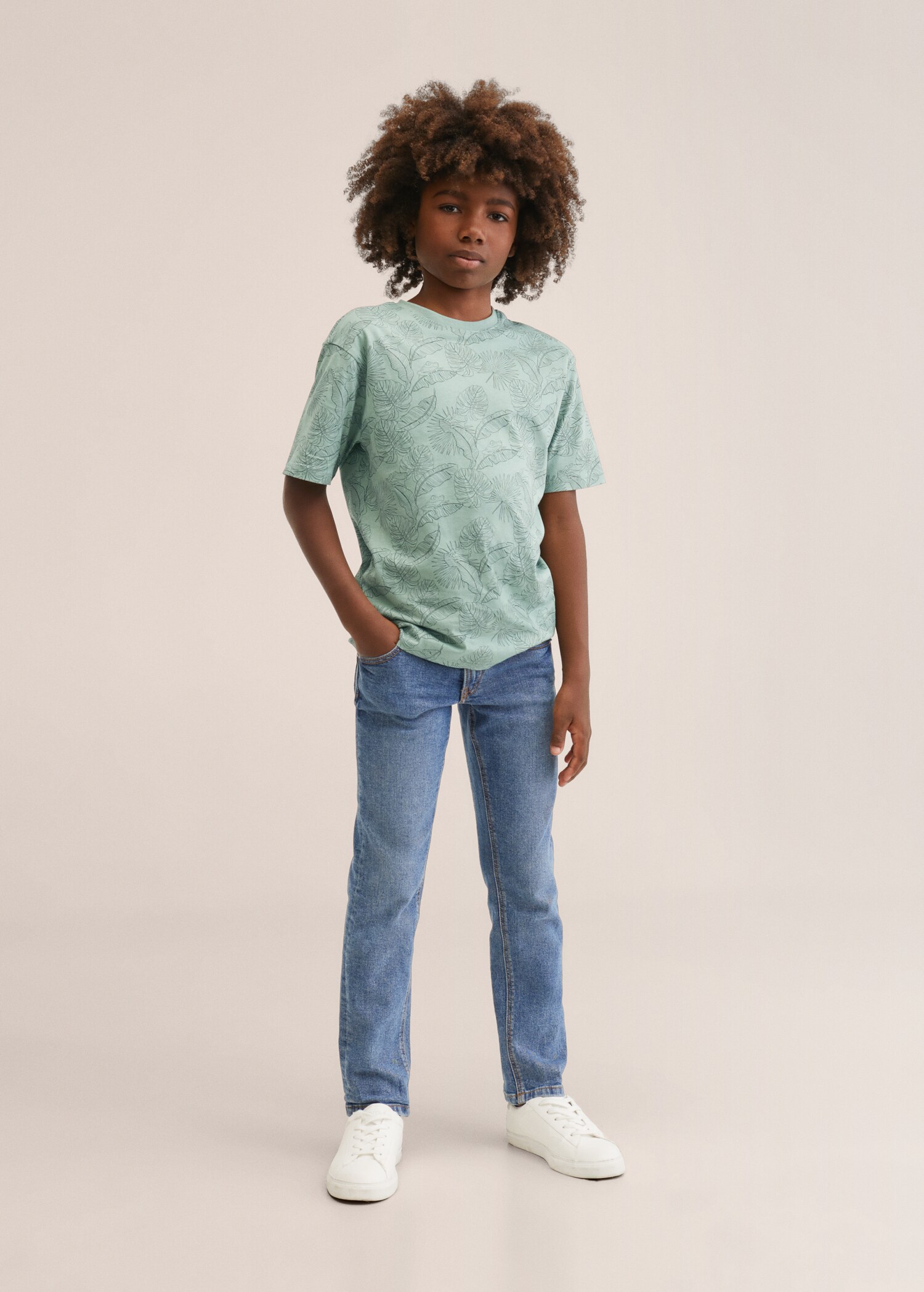 Leaf print T-shirt - General plane