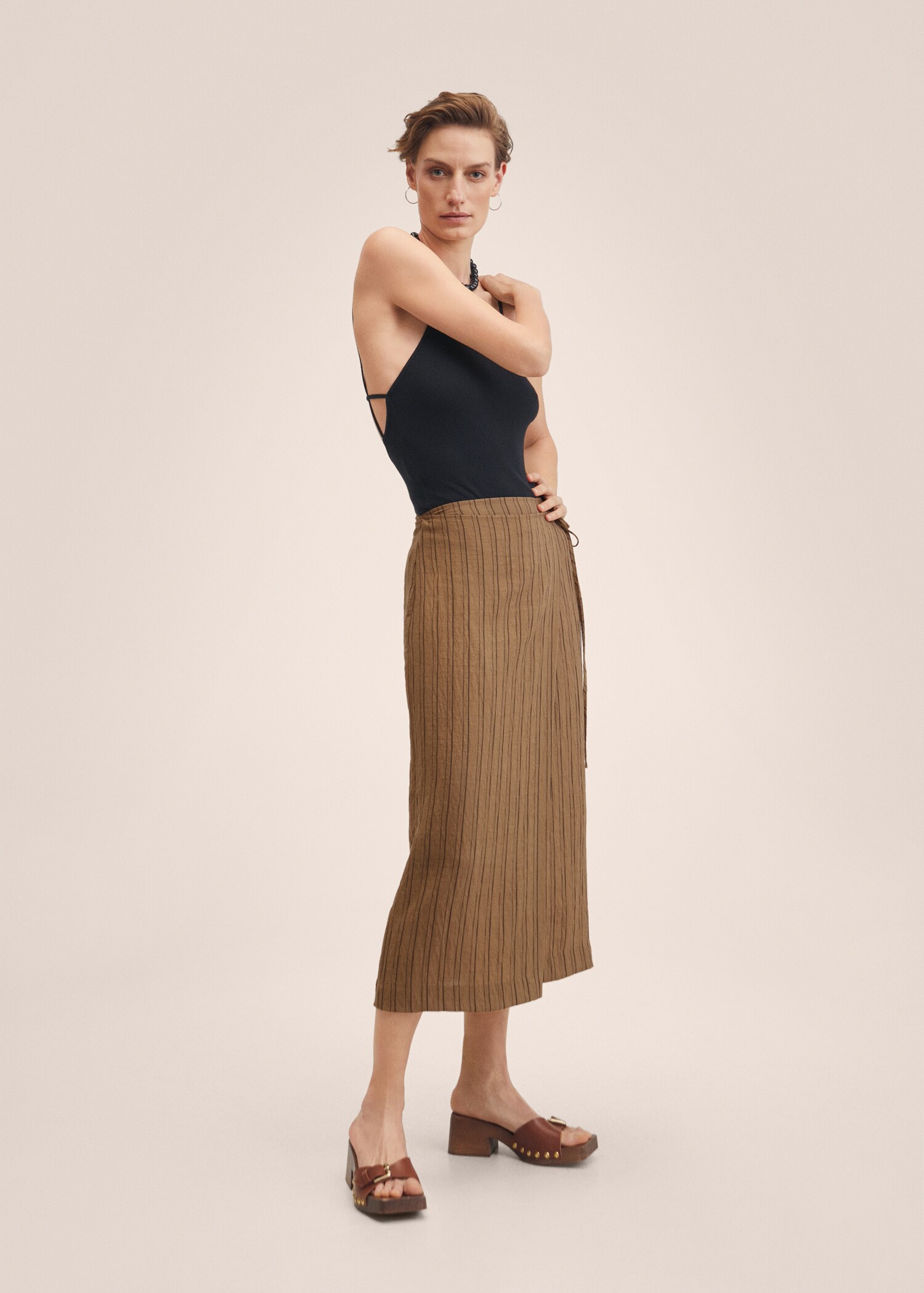 Striped wrap skirt - General plane