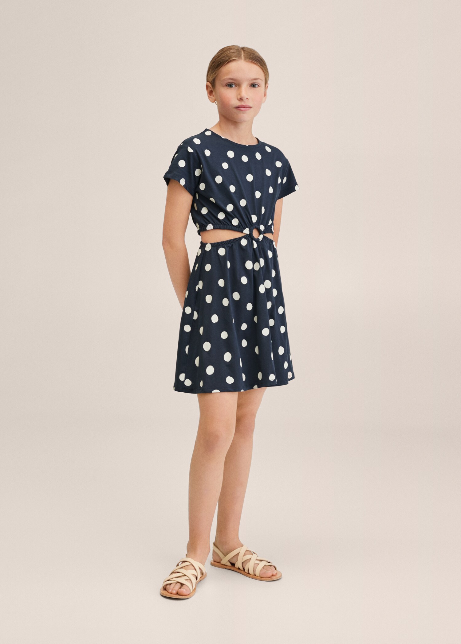 Printed cut-out detail dress - General plane