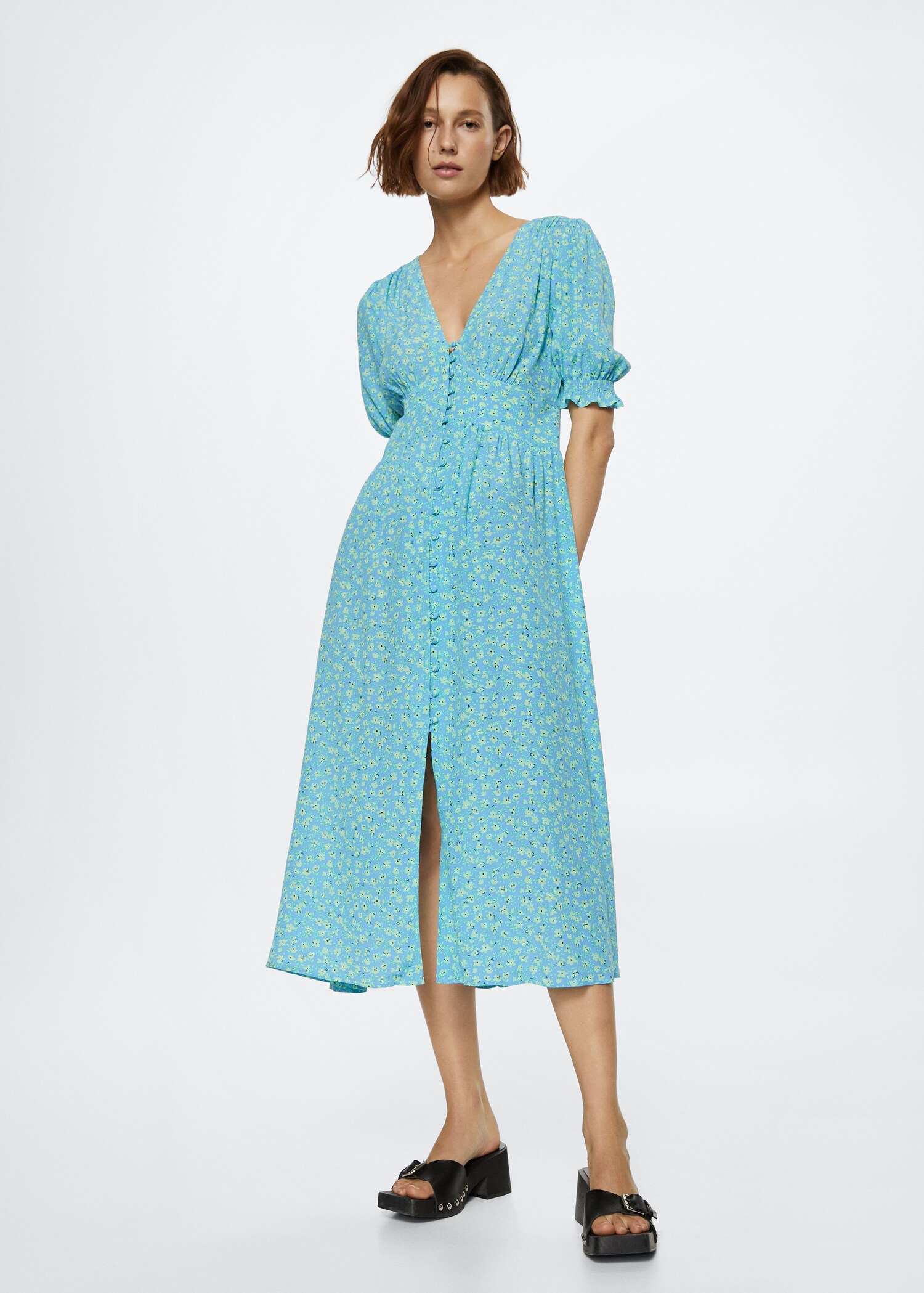 Flowy flower printed dress - General plane