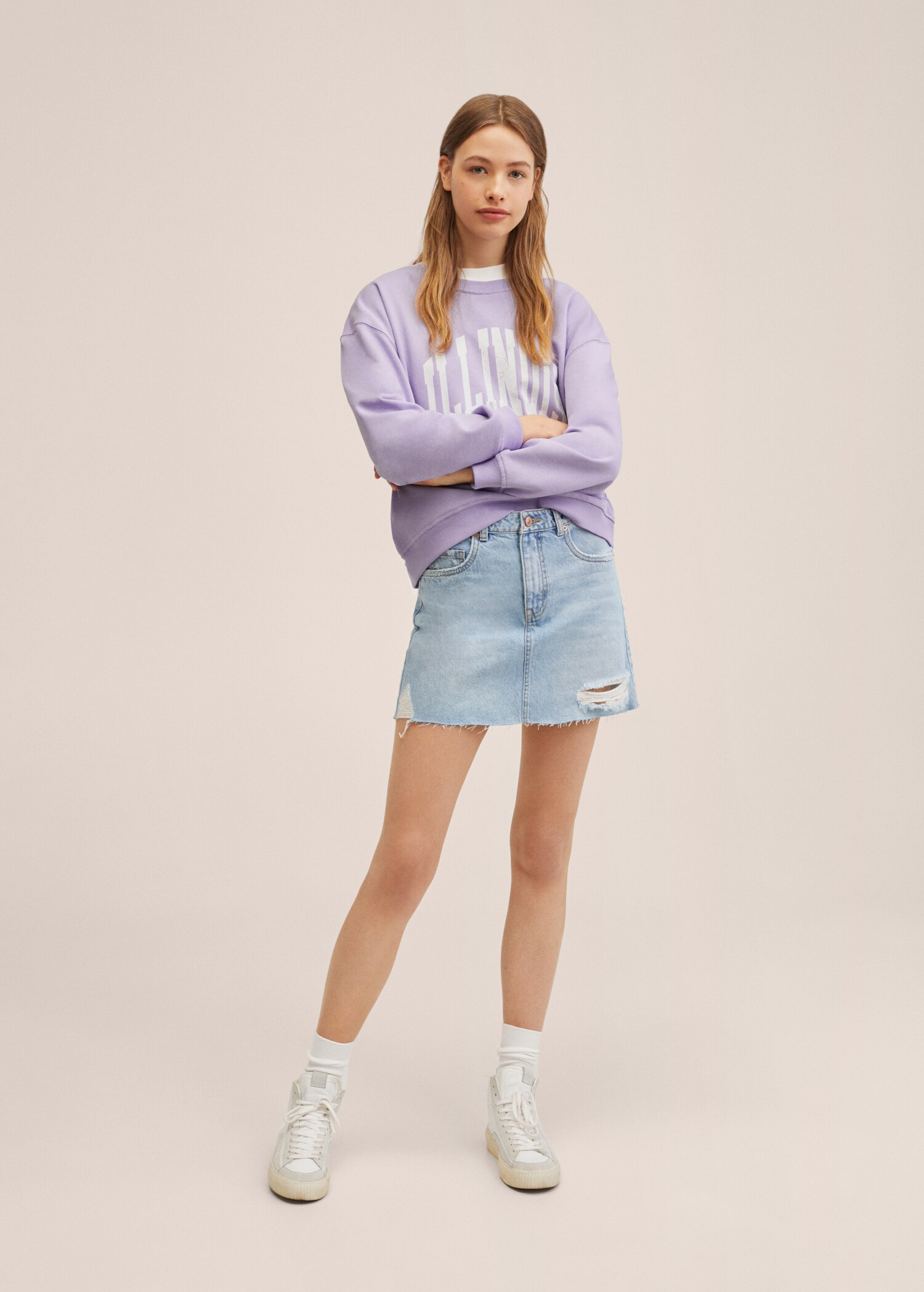 Sudadera algodón mensaje - Plano general