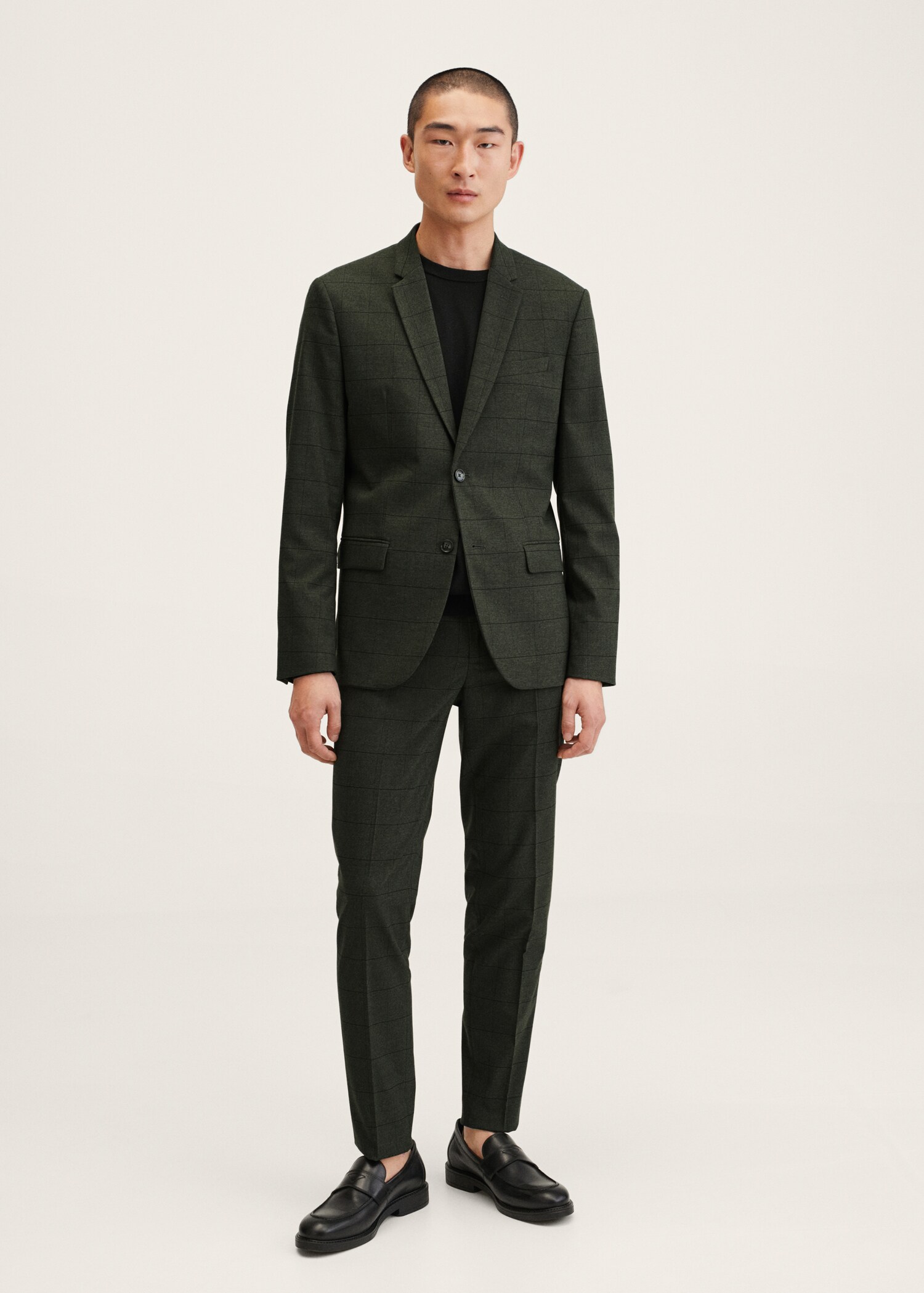 Pantalón traje super slim fit cuadros - Plano general