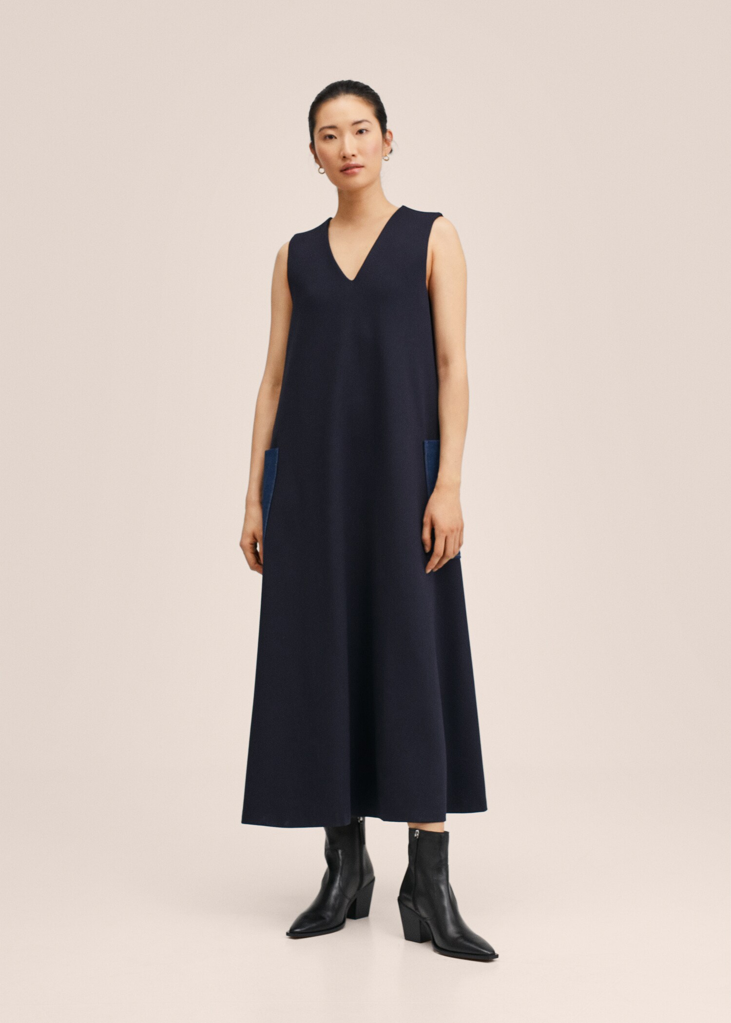 Vestido oversize bolsillos - Plano general