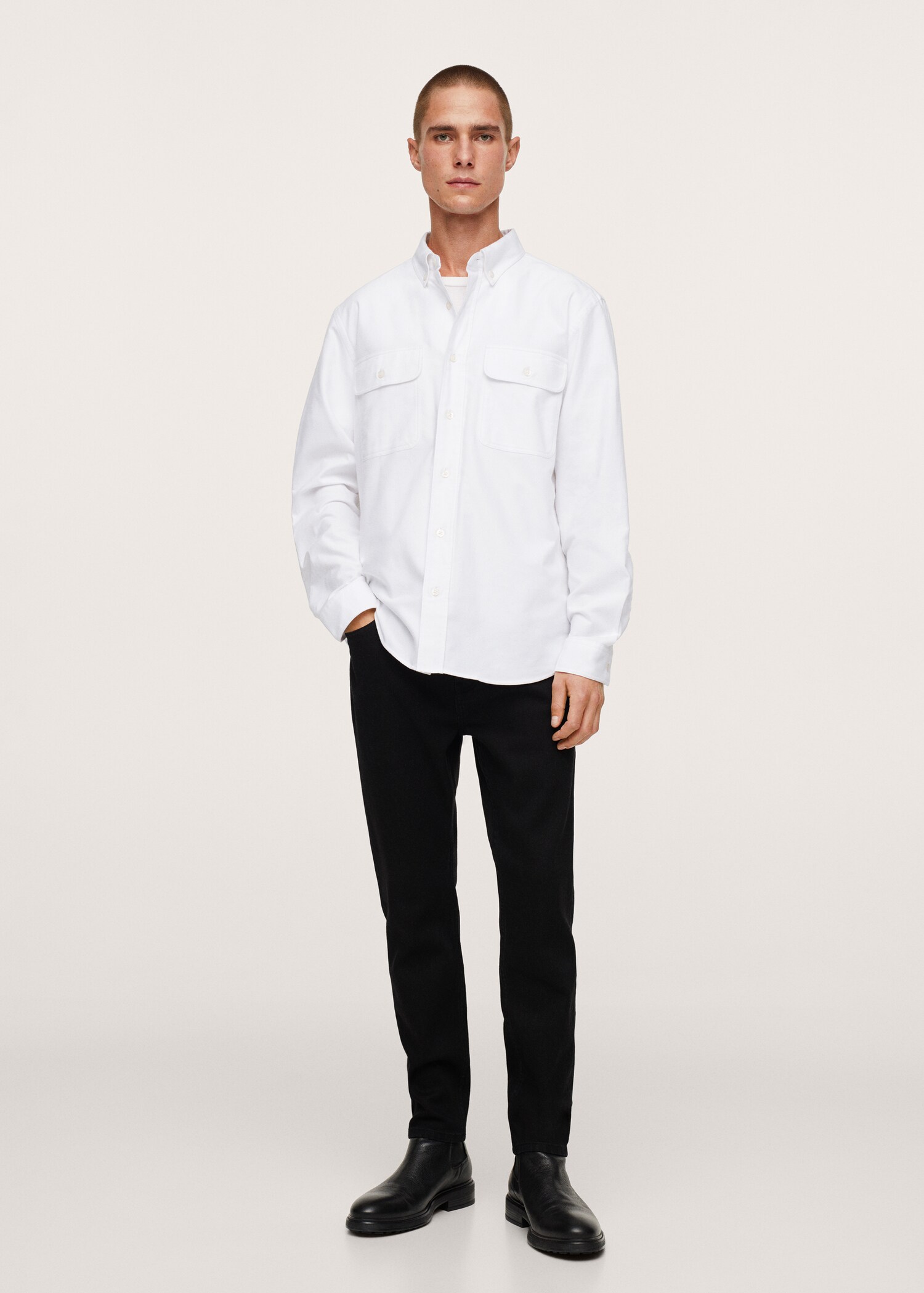 Chest-pocket cotton shirt - General plane