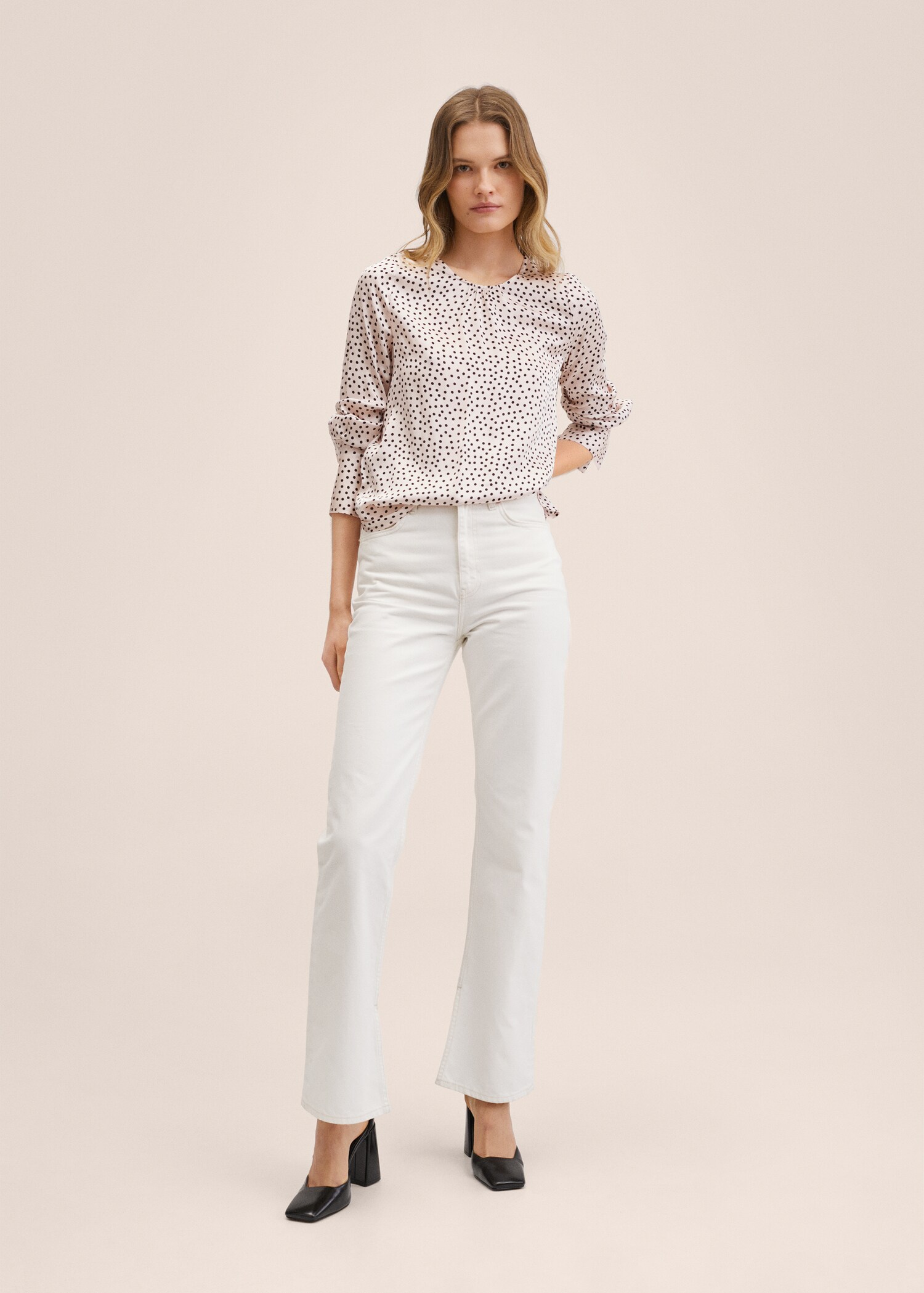 Gemusterte Tupfen-Bluse - Allgemeine Ansicht