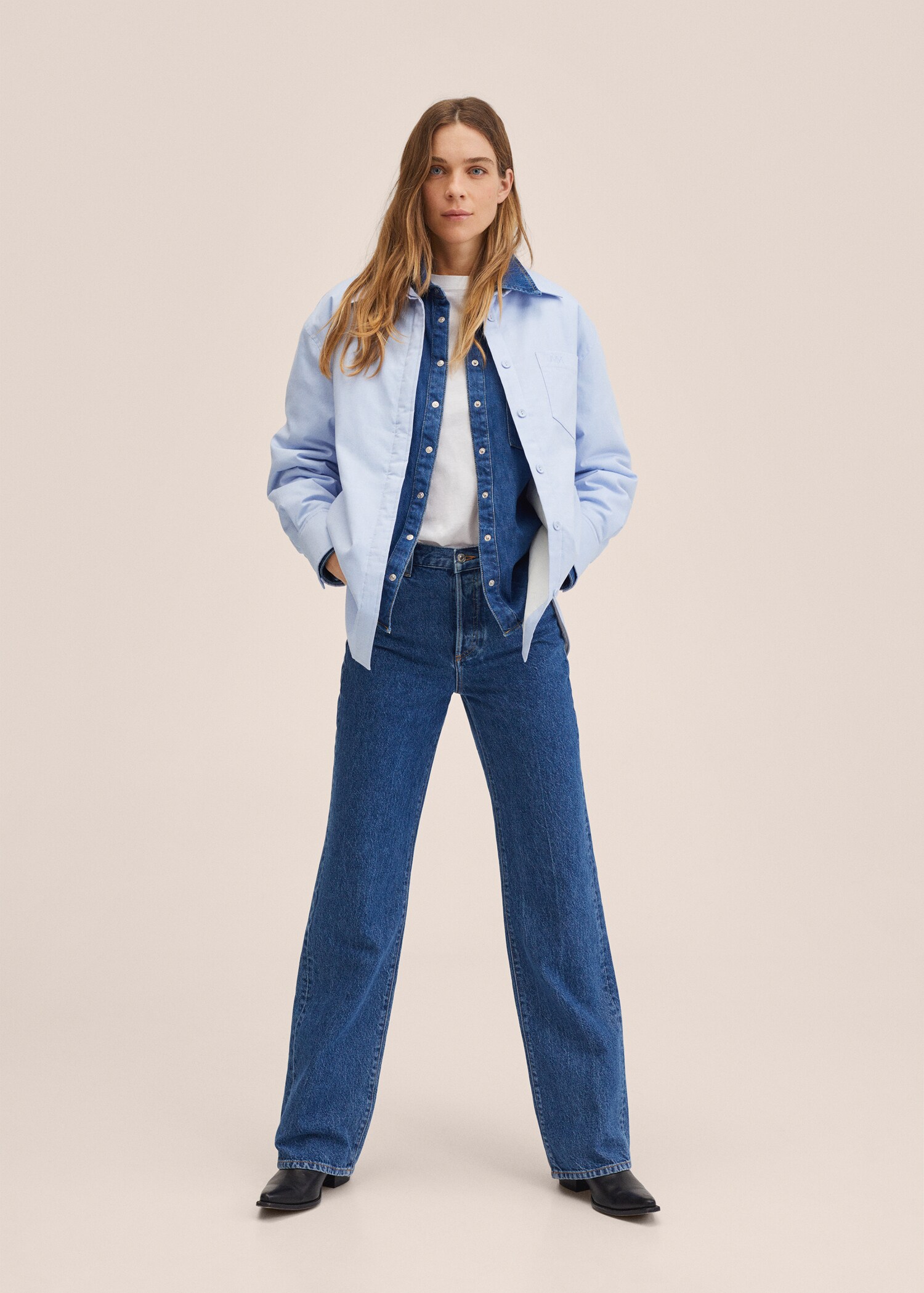 Bavlněná svrchní košile oversize - Celkový náhled