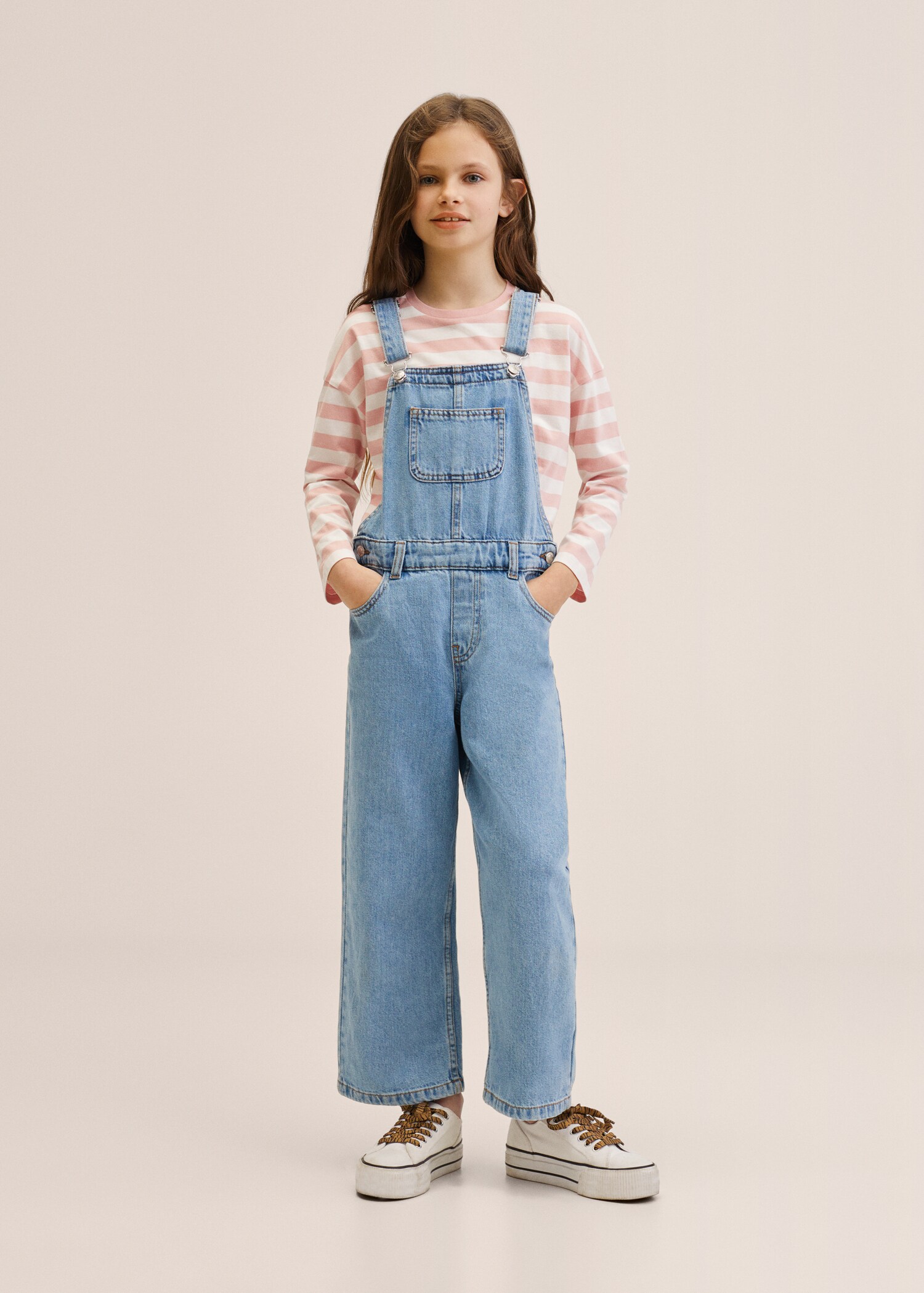 Džínové kalhoty s laclem stylu culottes - Celkový náhled