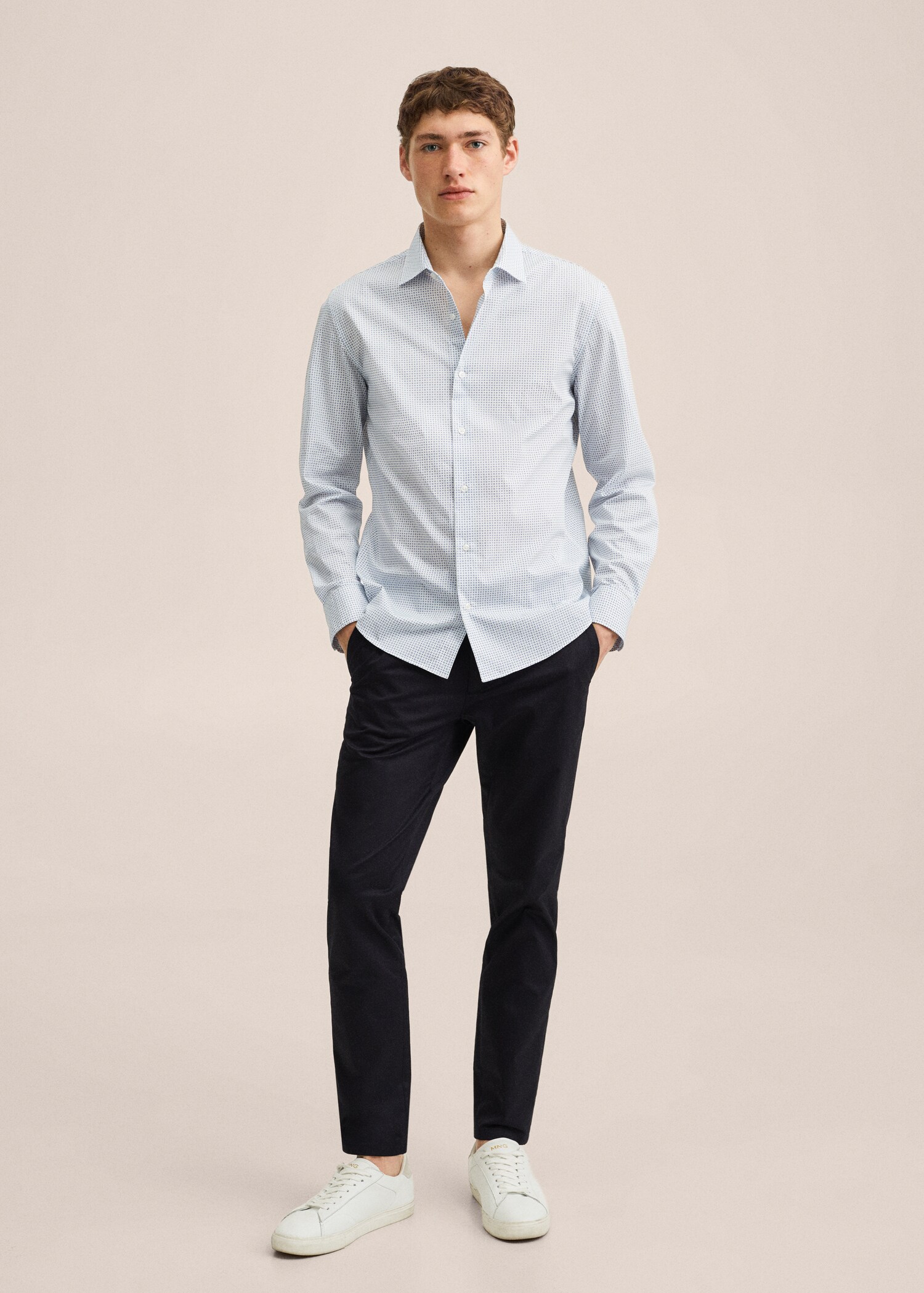 Slim-fit micro-print shirt - General plane