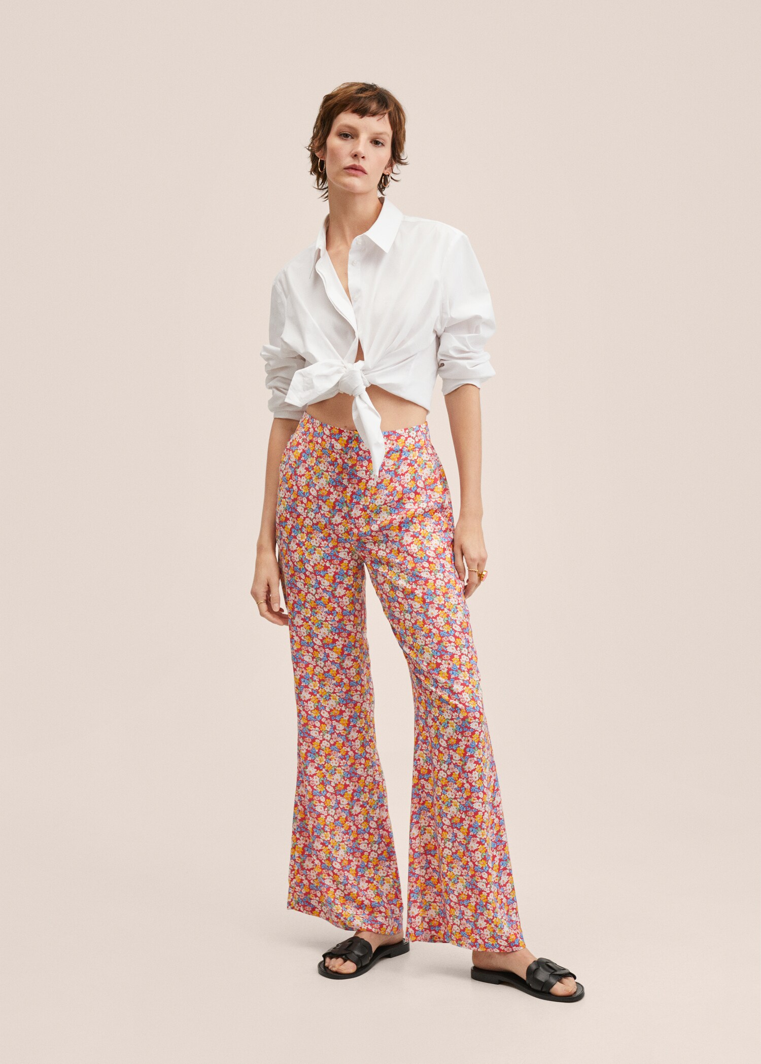 Wide leg printed trousers - General plane