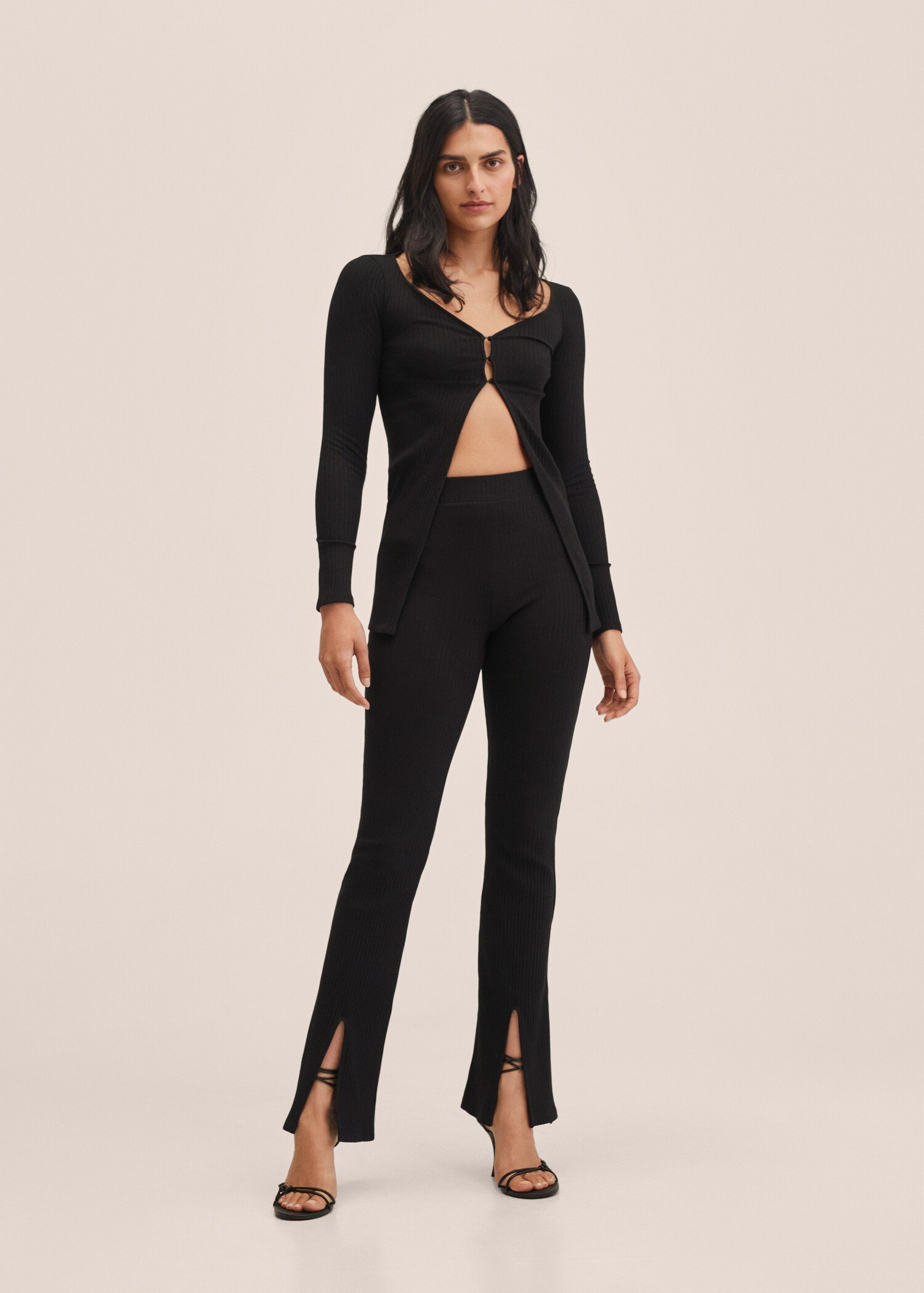Side slit knit pants - General plane