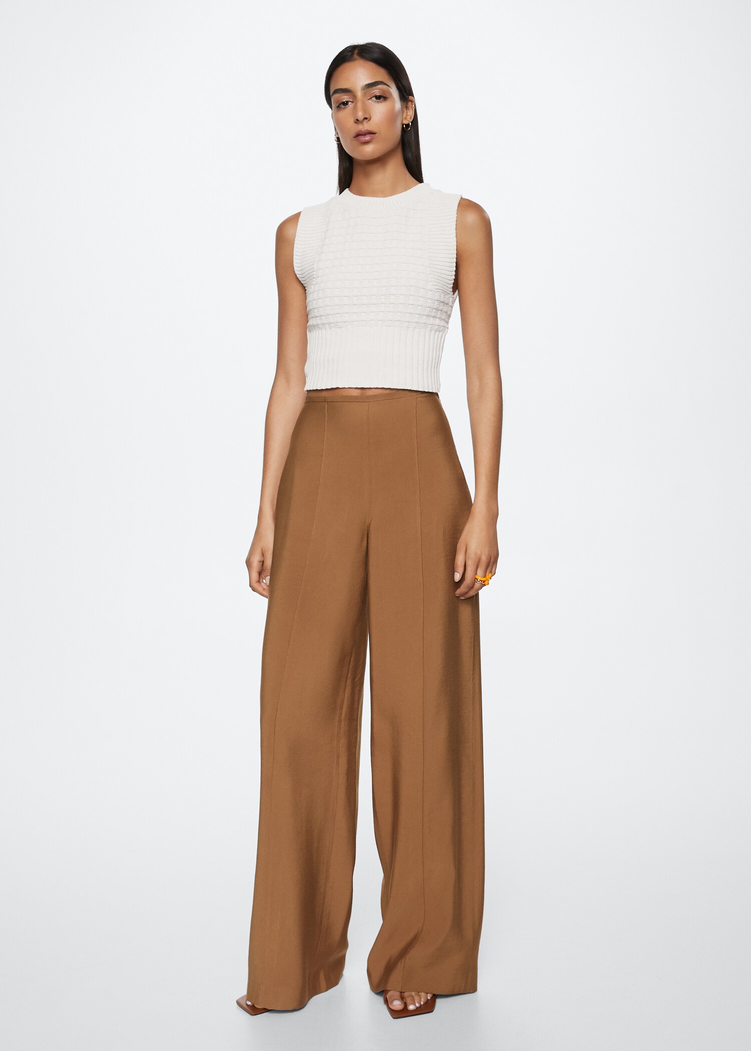 Pantalón modal detalle pinzas - Plano general