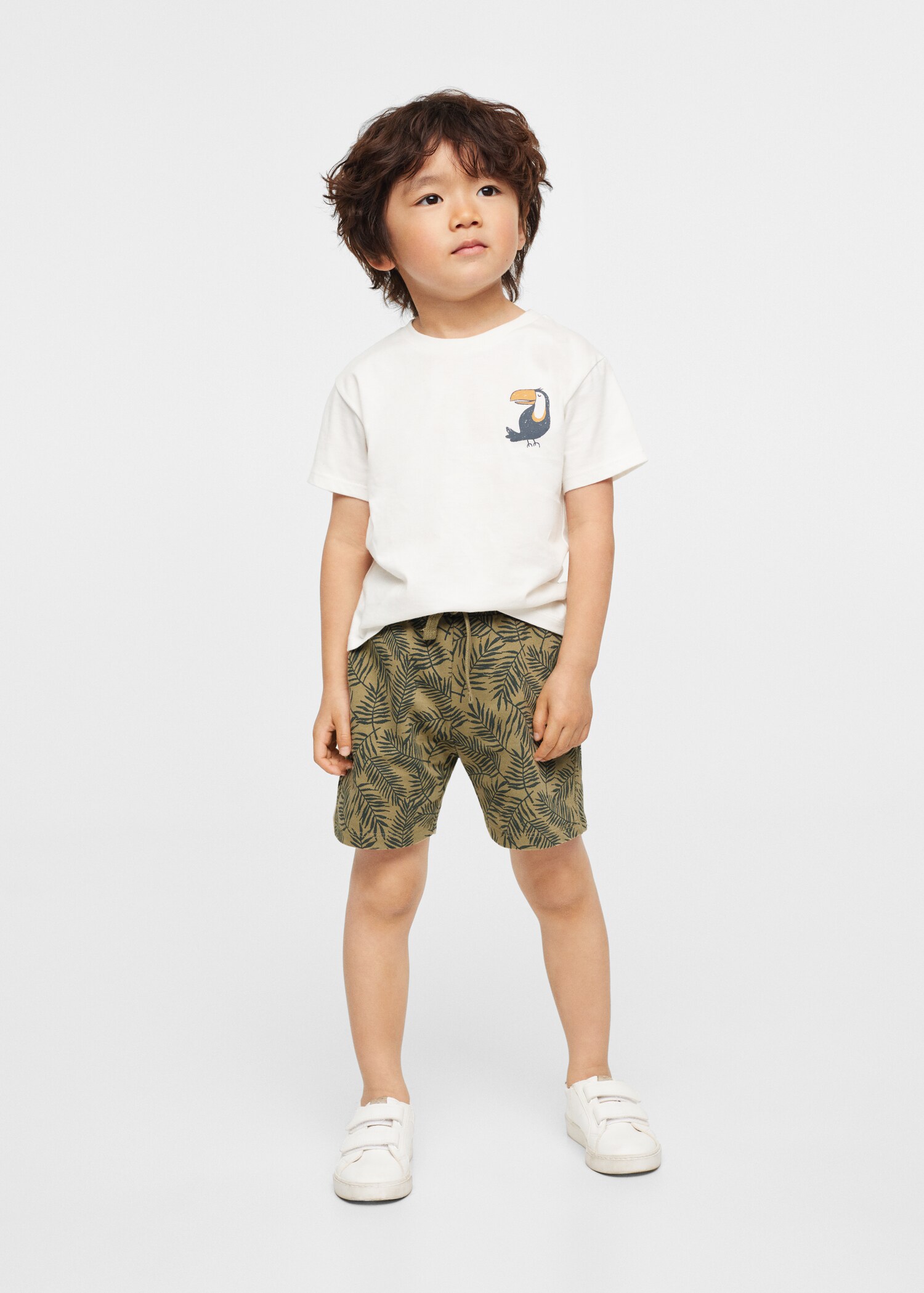 Printed jogging Bermuda shorts - General plane