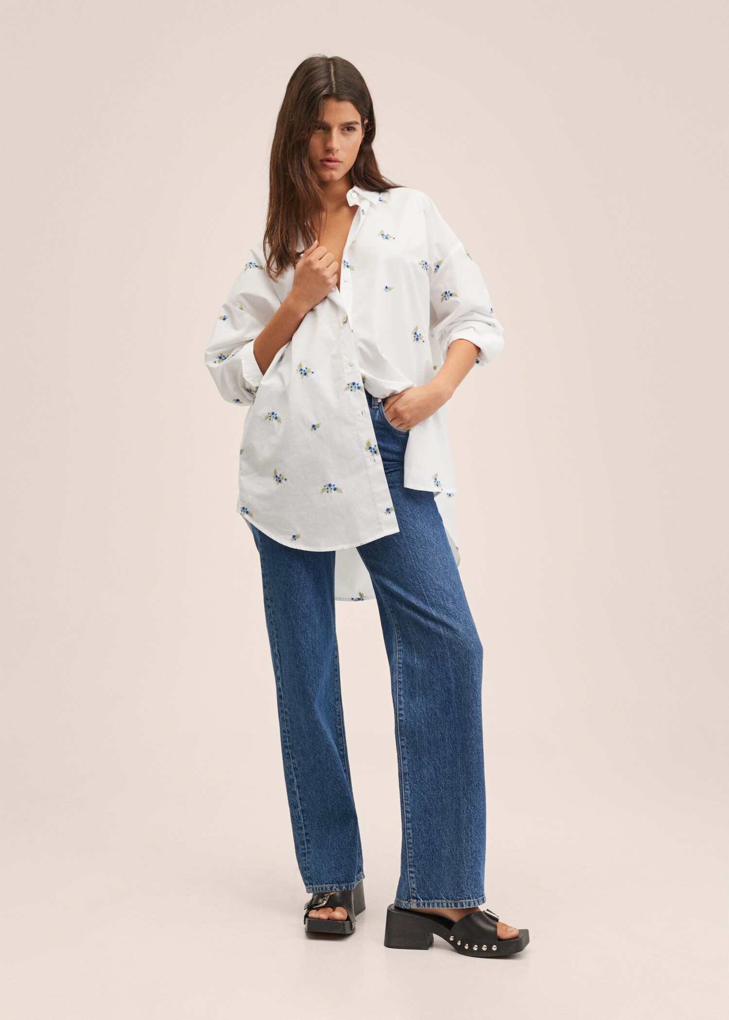 Oversized embroidered shirt - General plane