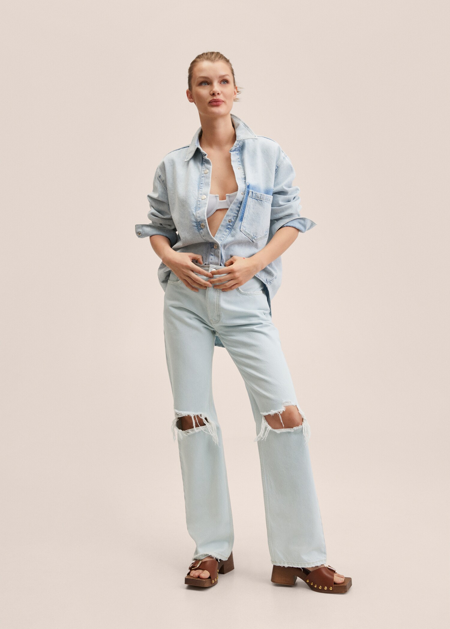 Raka jeans hög midja - Allmän bild