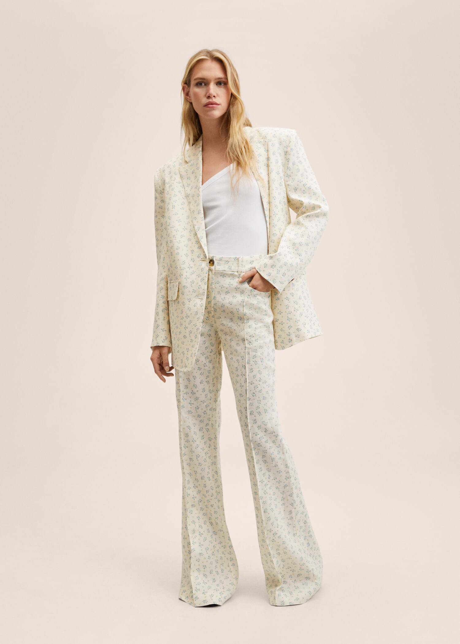 Pantalón traje 100% lino - Plano general