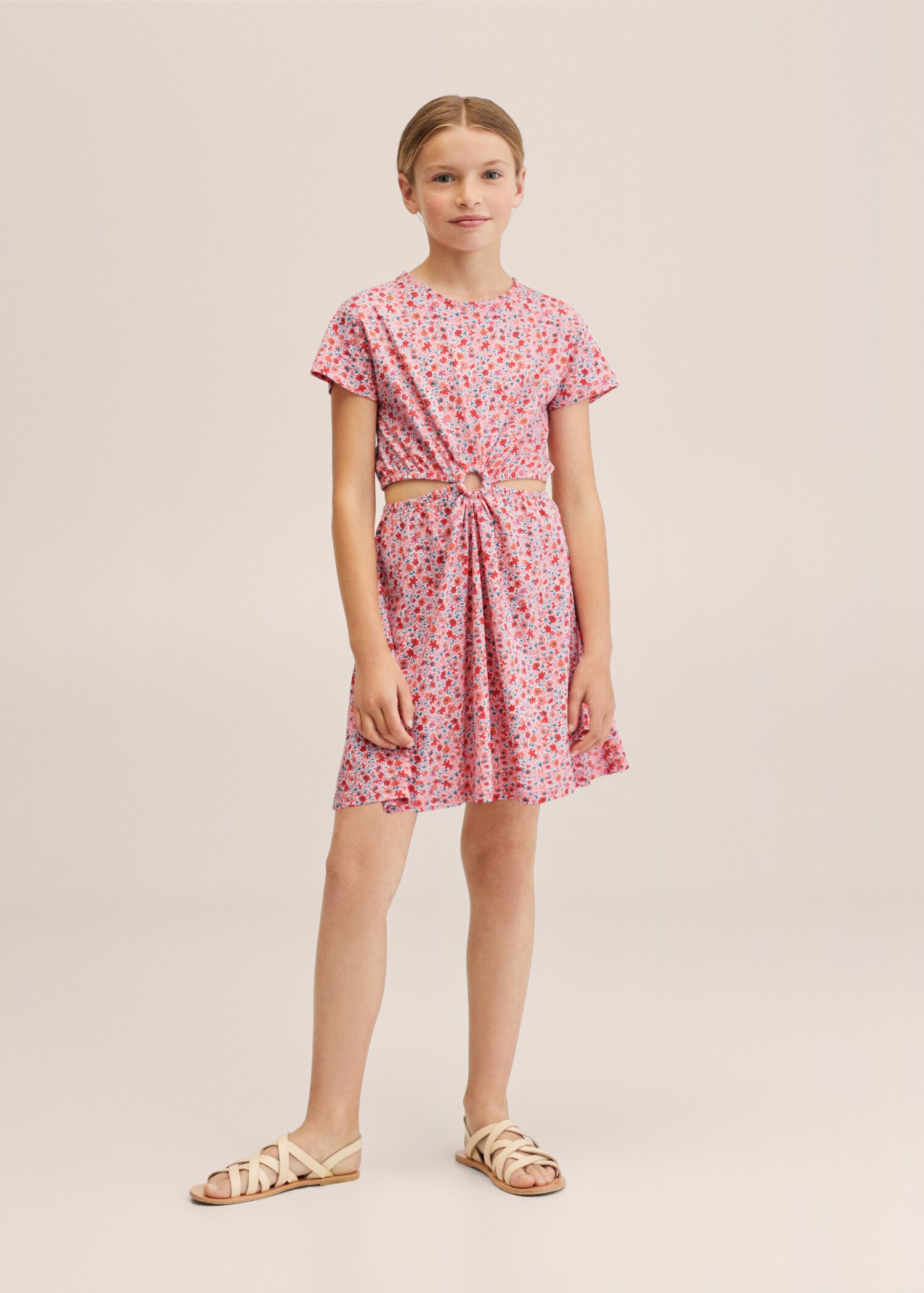 Printed cut-out detail dress - General plane