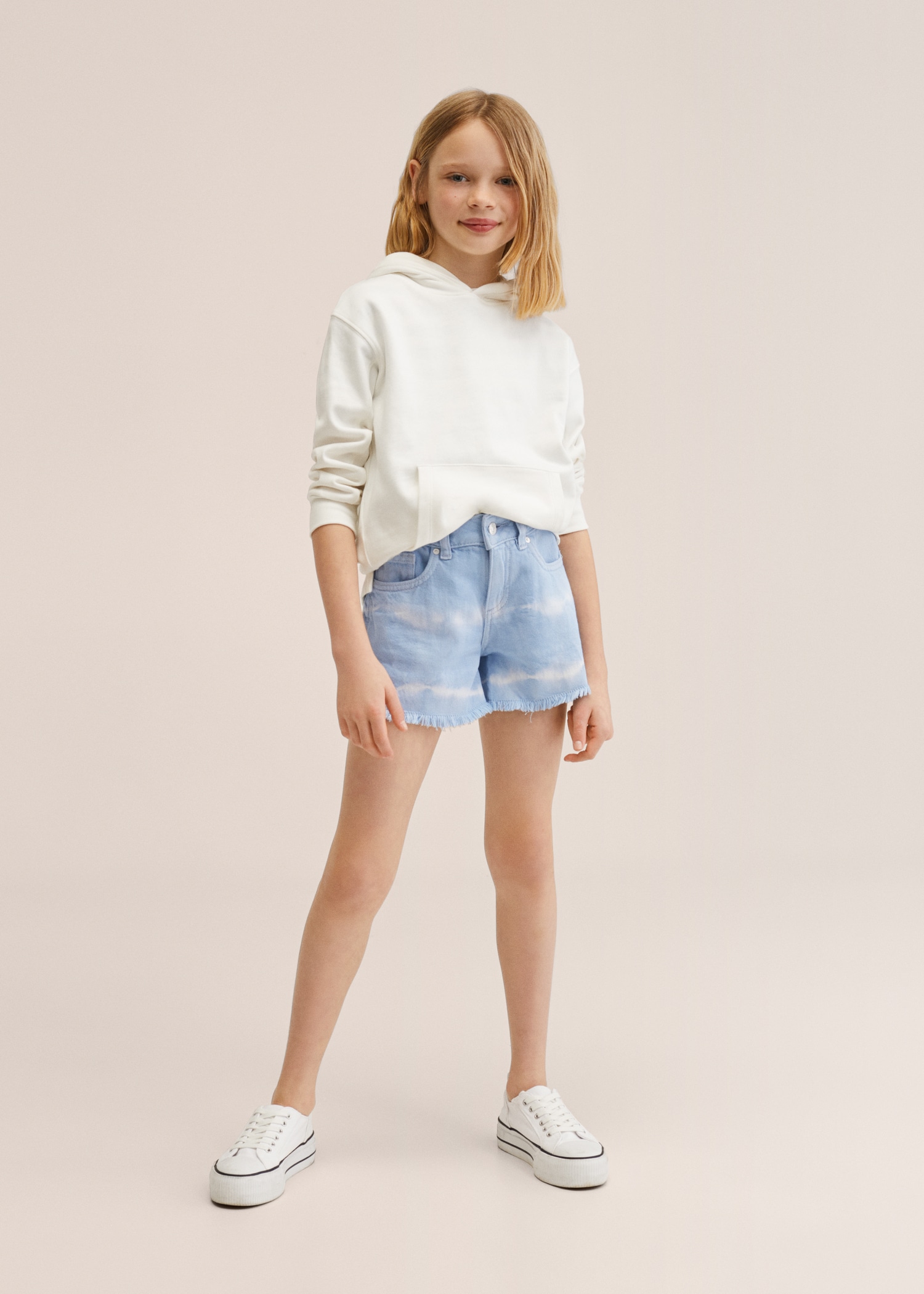 Tie-dye denim short - General plane