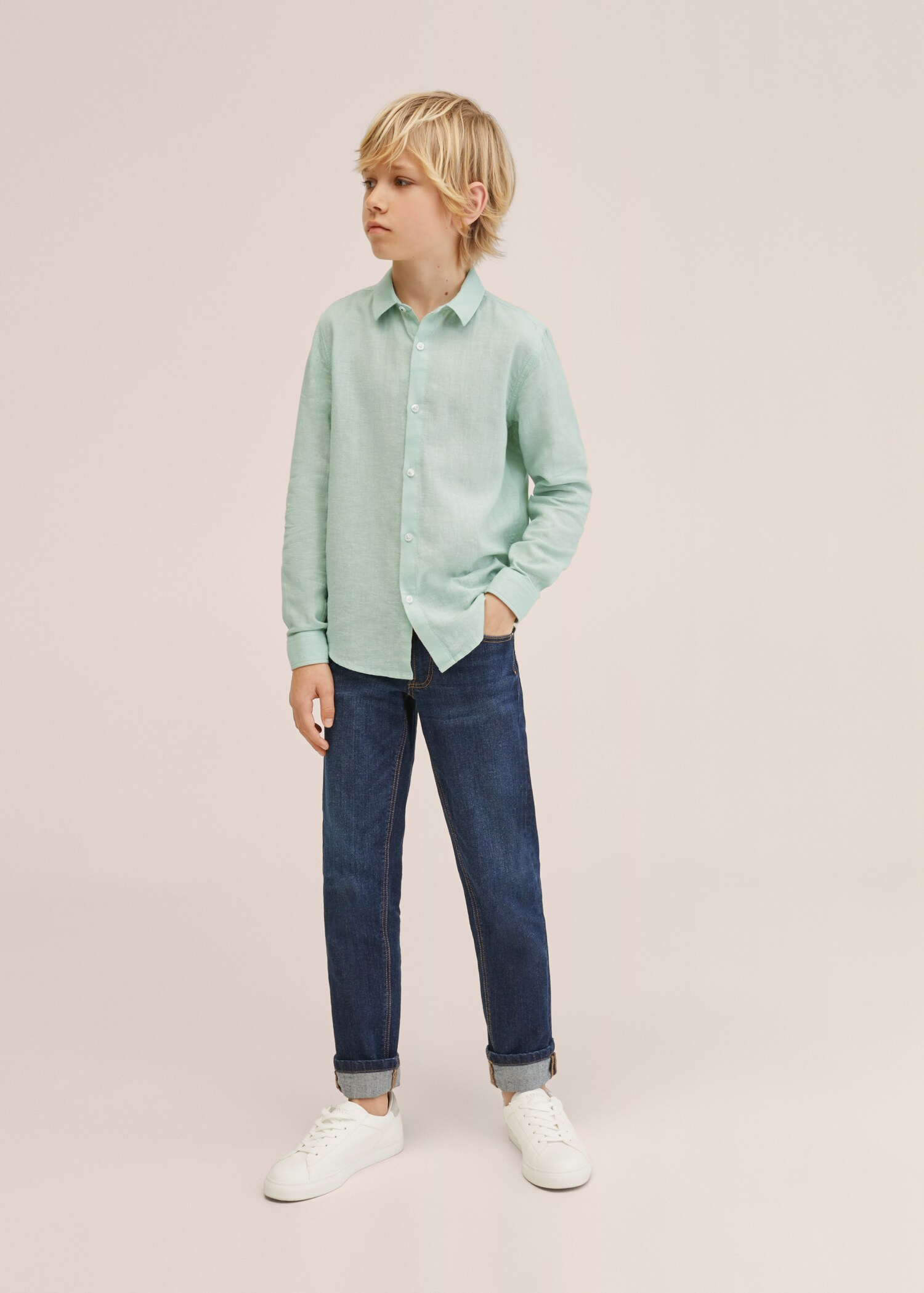 Cotton linen-blend shirt - General plane