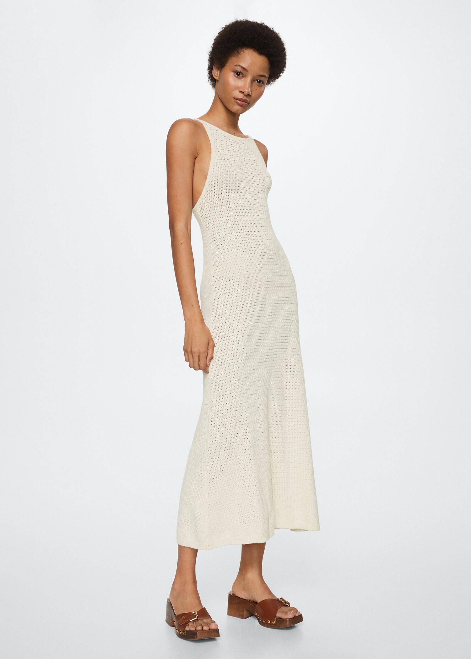 Knit cotton-blend dress - General plane