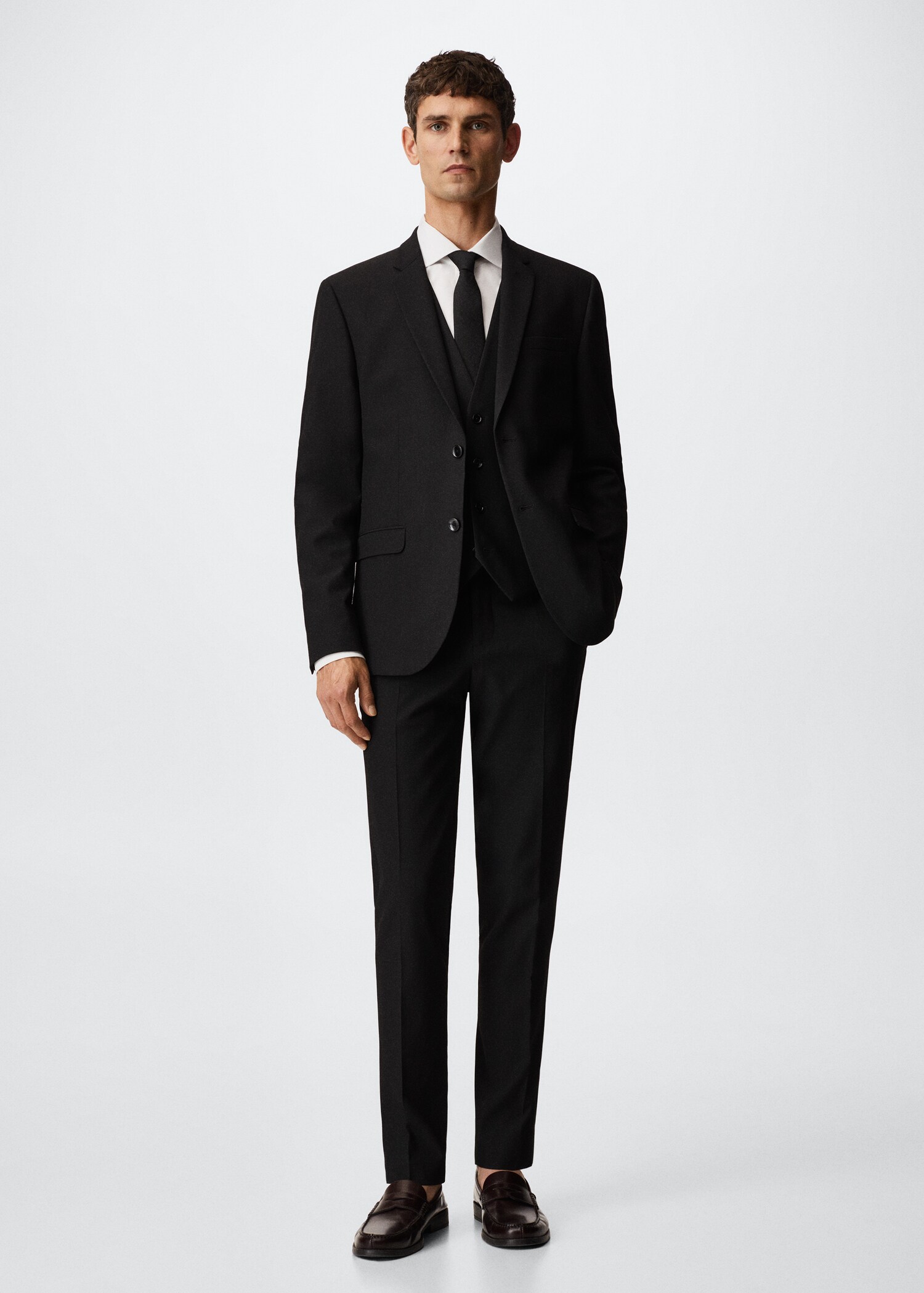 Super slim-fit suit waistcoat - General plane