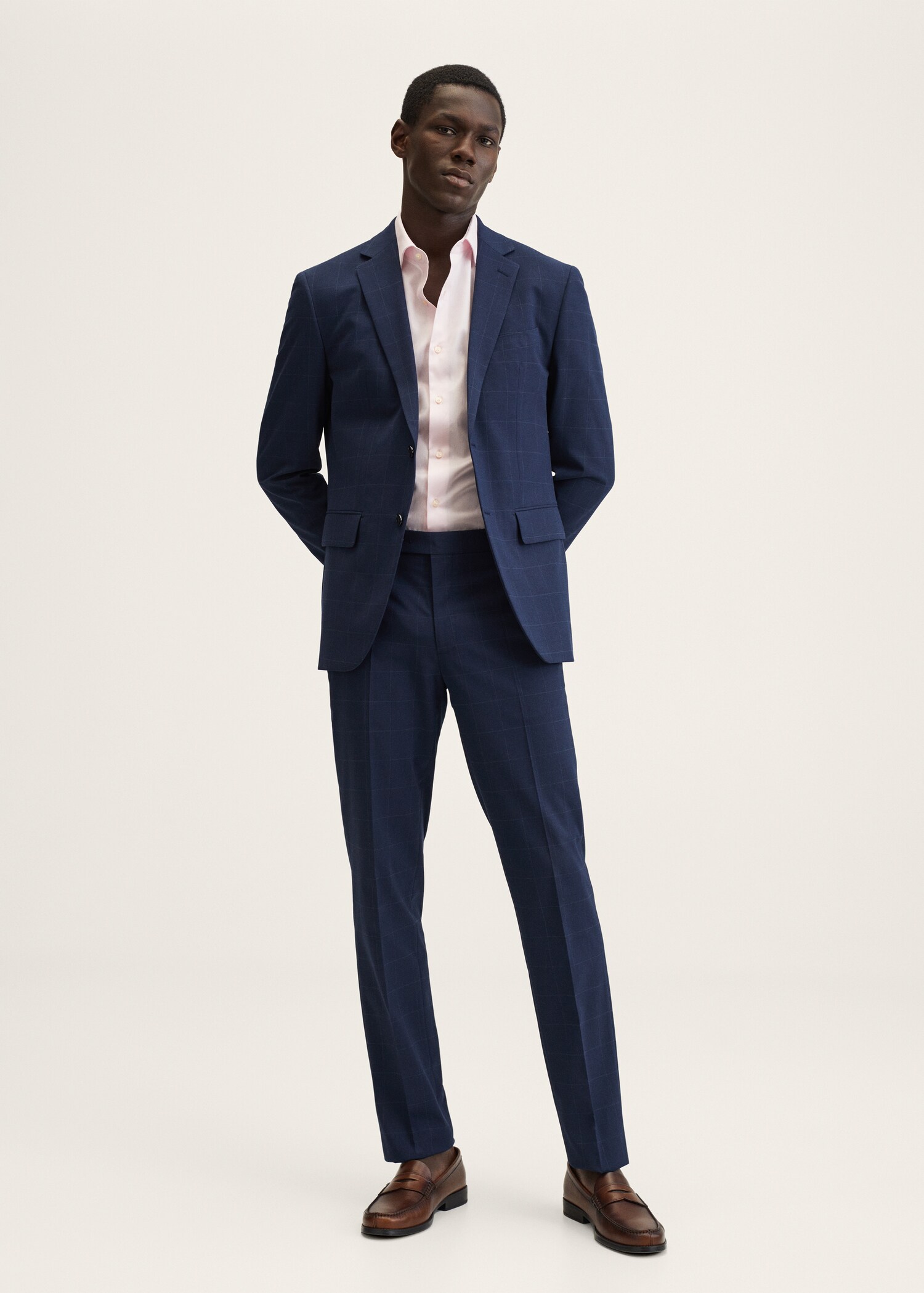 Camisa traje slim fit algodón - Plano general