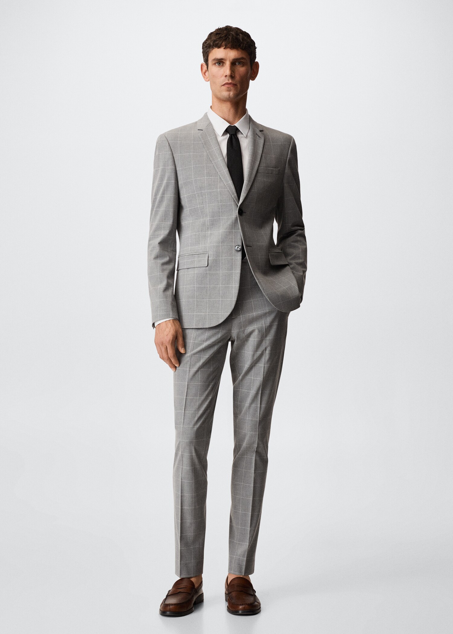 Super slim fit cotton stretch suit shirt - General plane