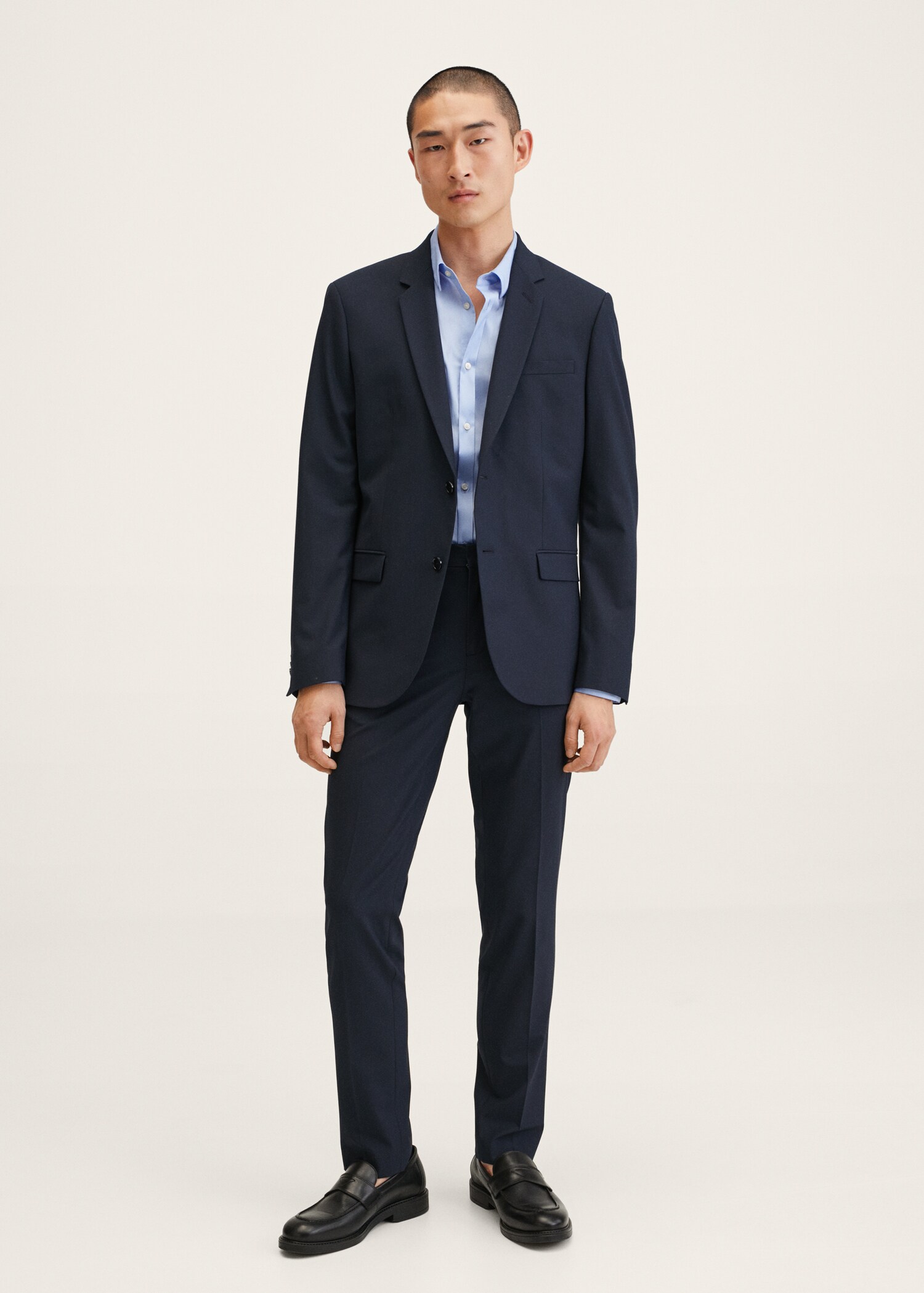 Super slim fit cotton stretch suit shirt - General plane