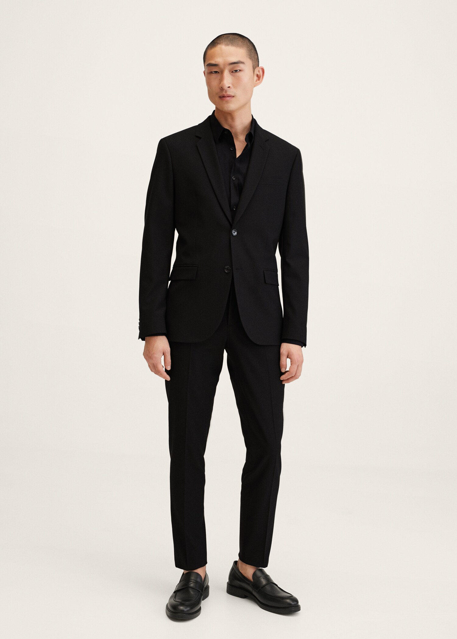 Super slim fit cotton stretch suit shirt - General plane