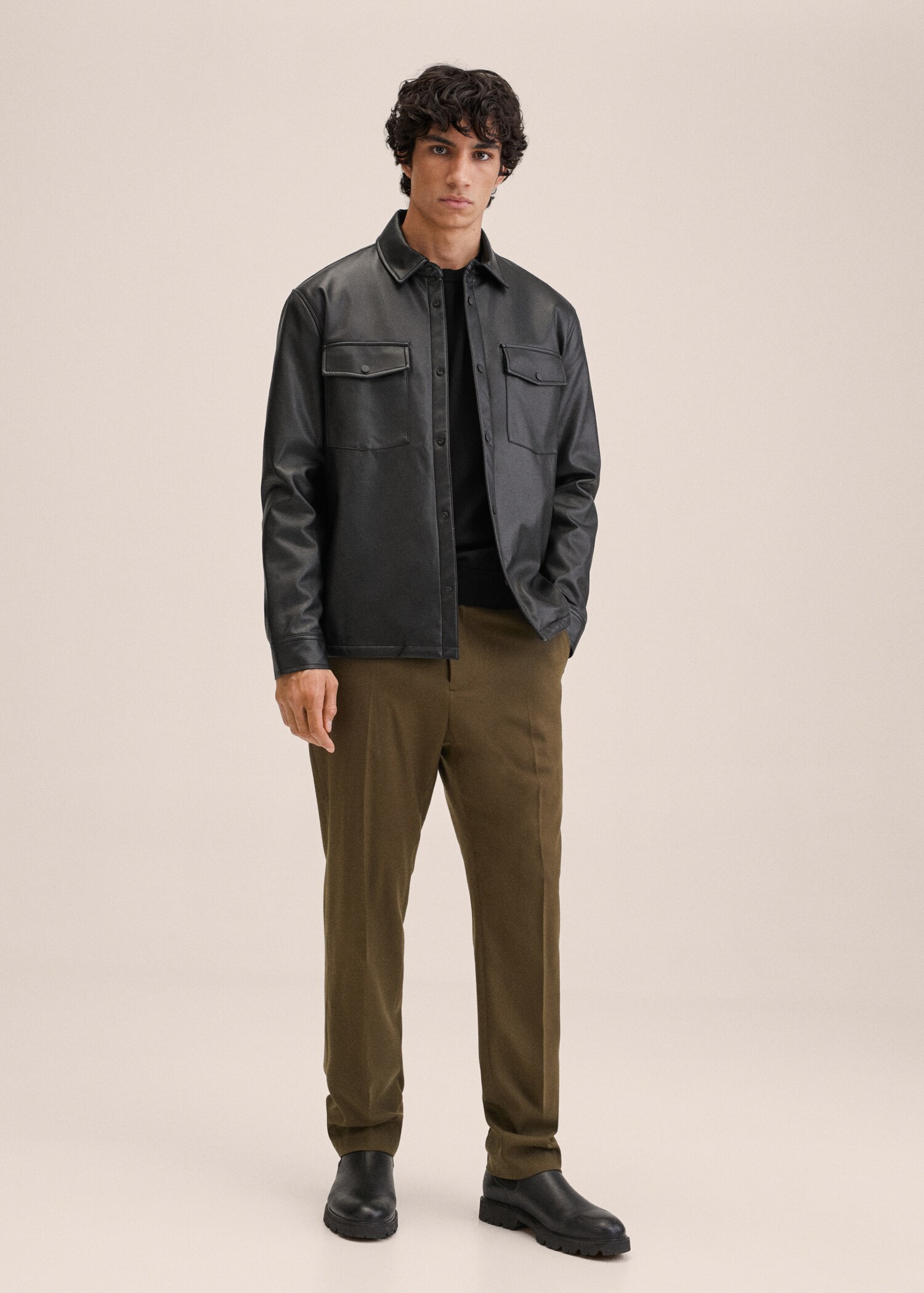 Leather-effect overshirt - General plane