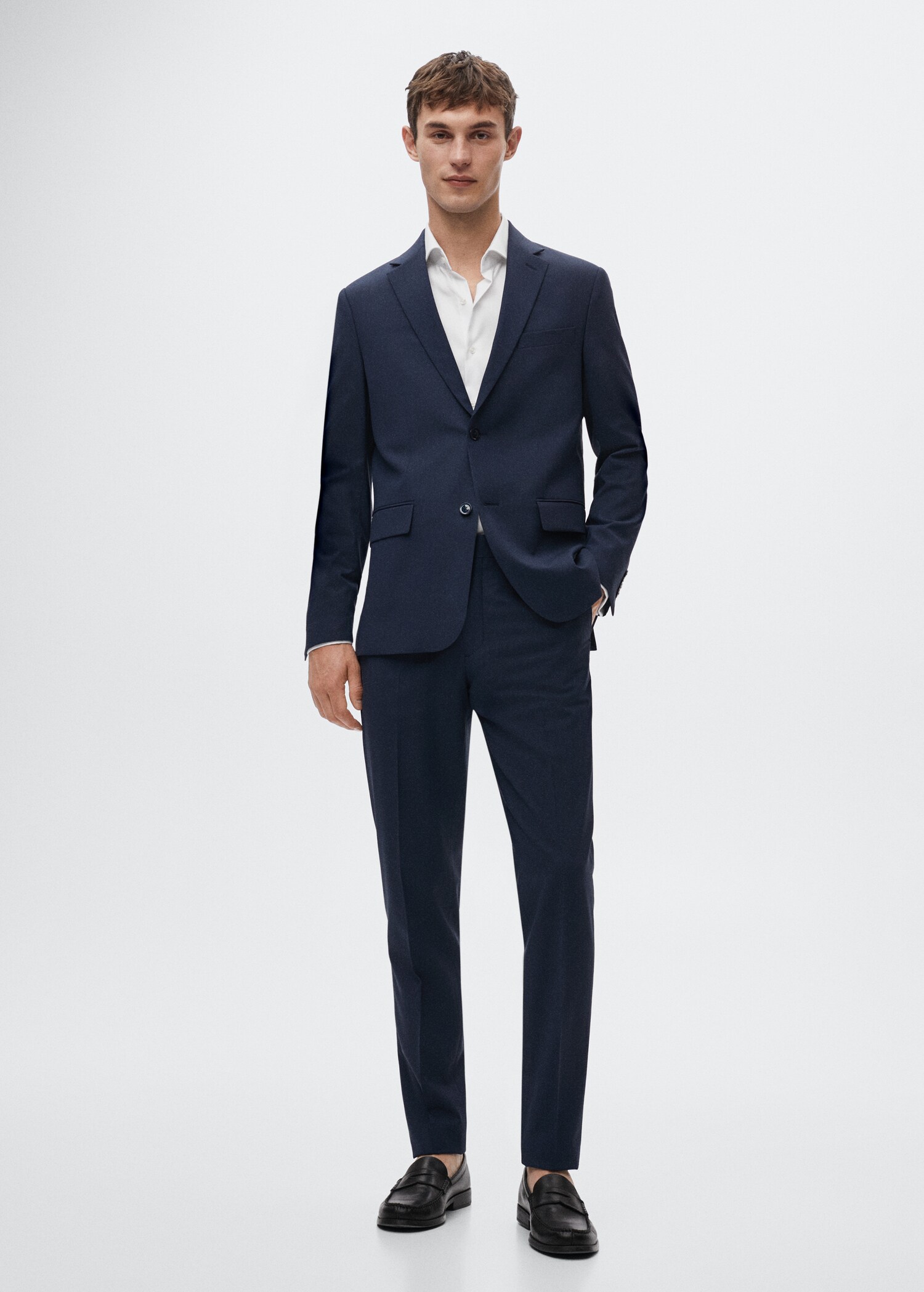 Camisa traje slim fit algodón - Plano general