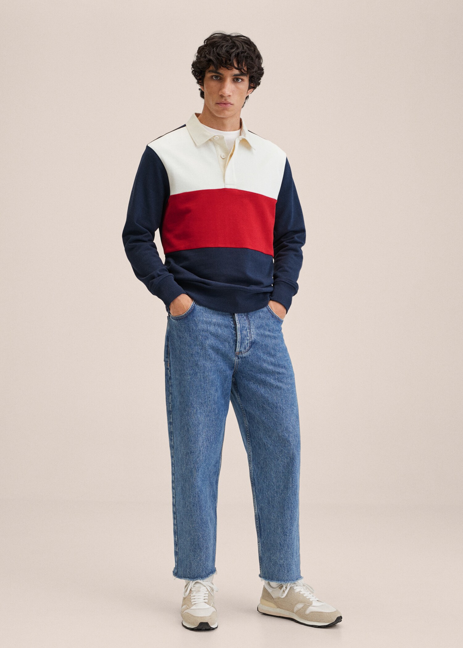 Polo cotone color block - Piano generale