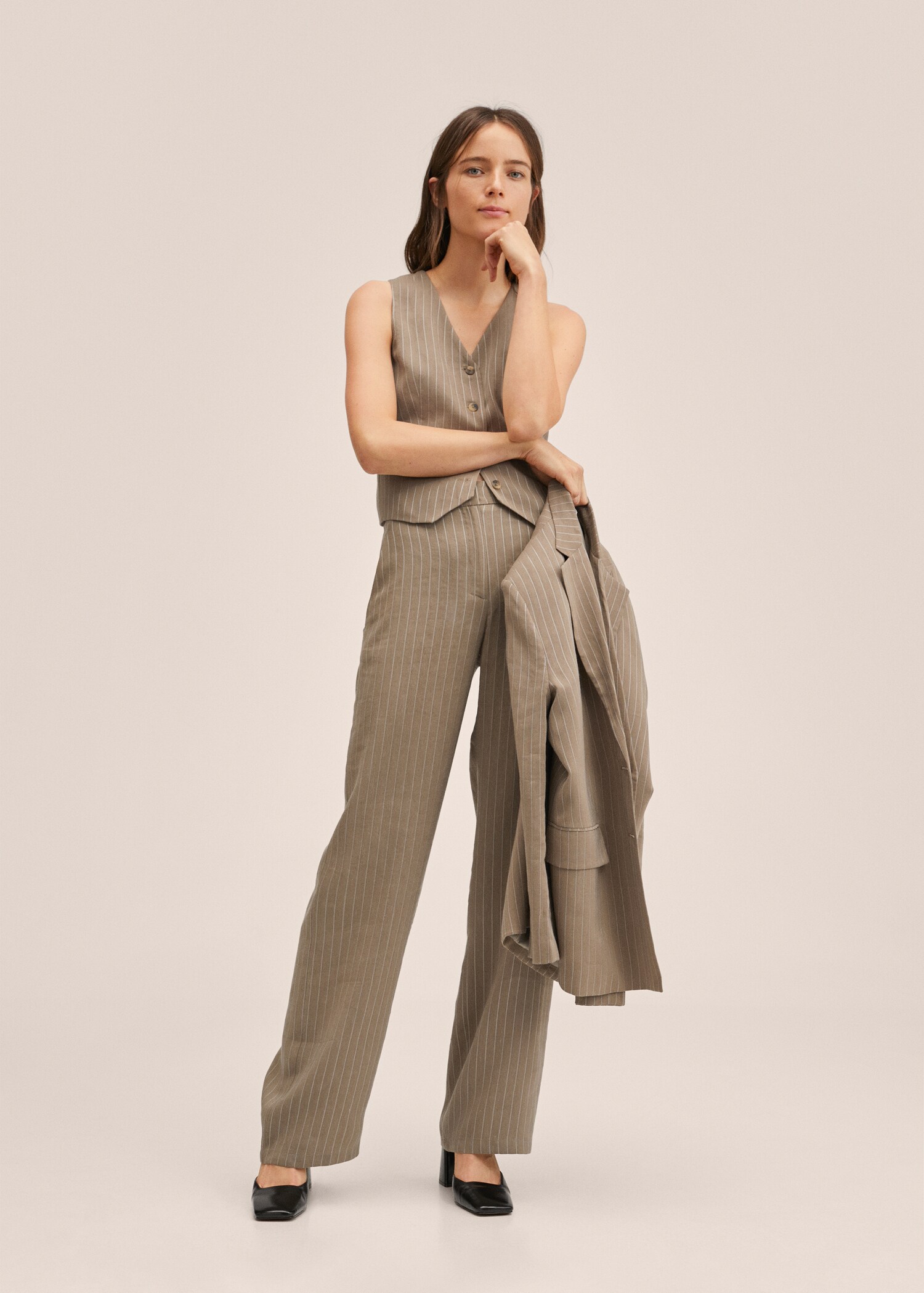 Chaleco traje lino - Plano general