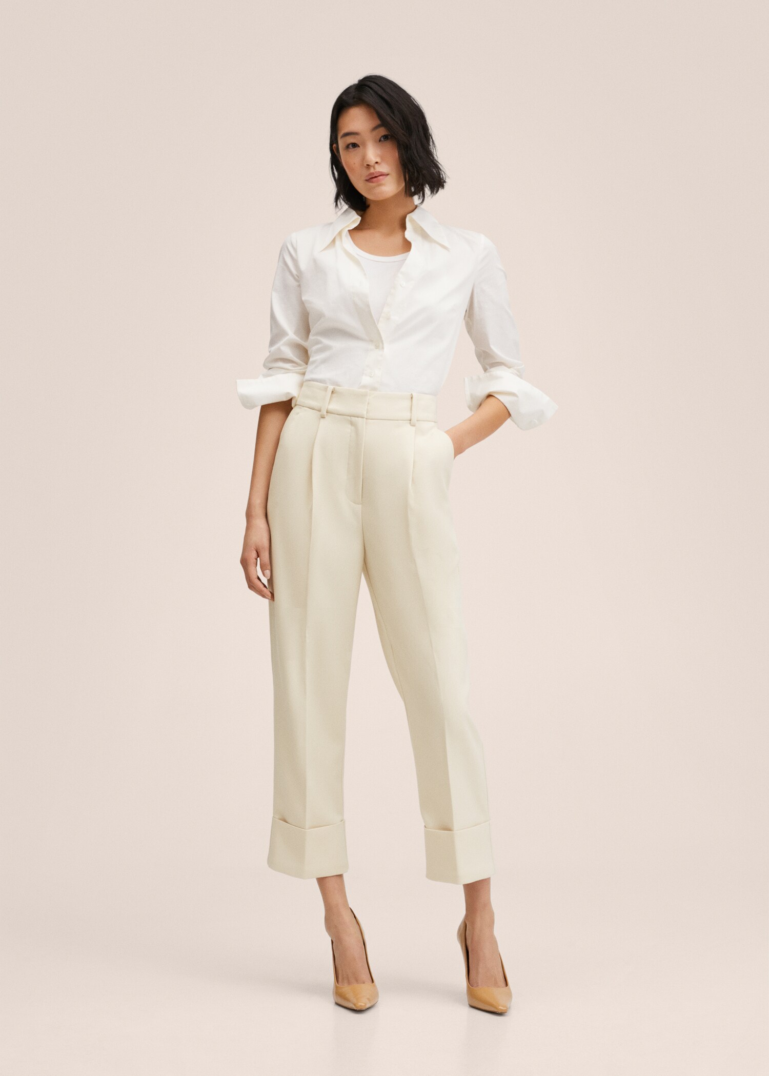 Pantalón recto pinzas - Plano general