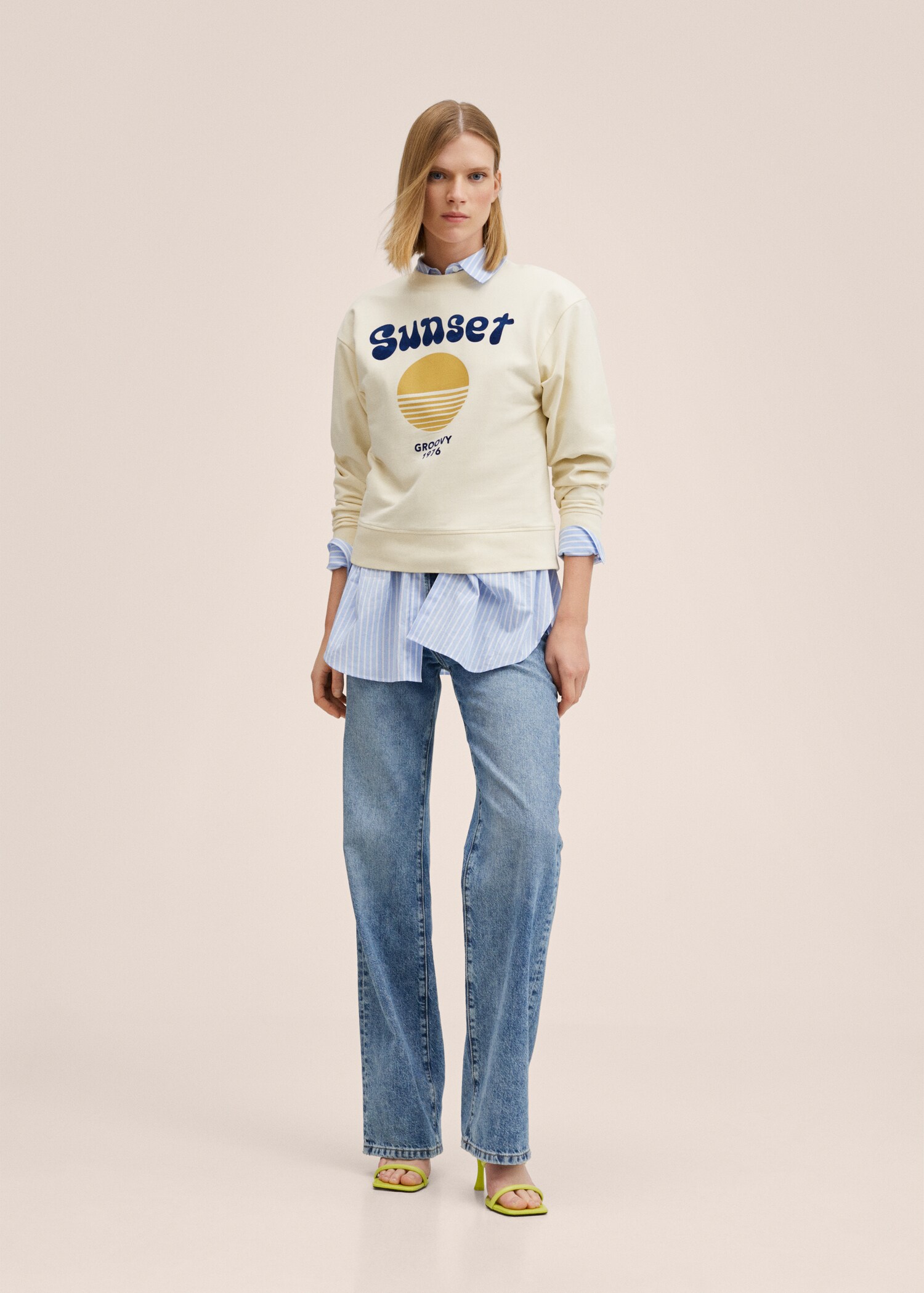Cotton-blend printed sweatshirt - General plane