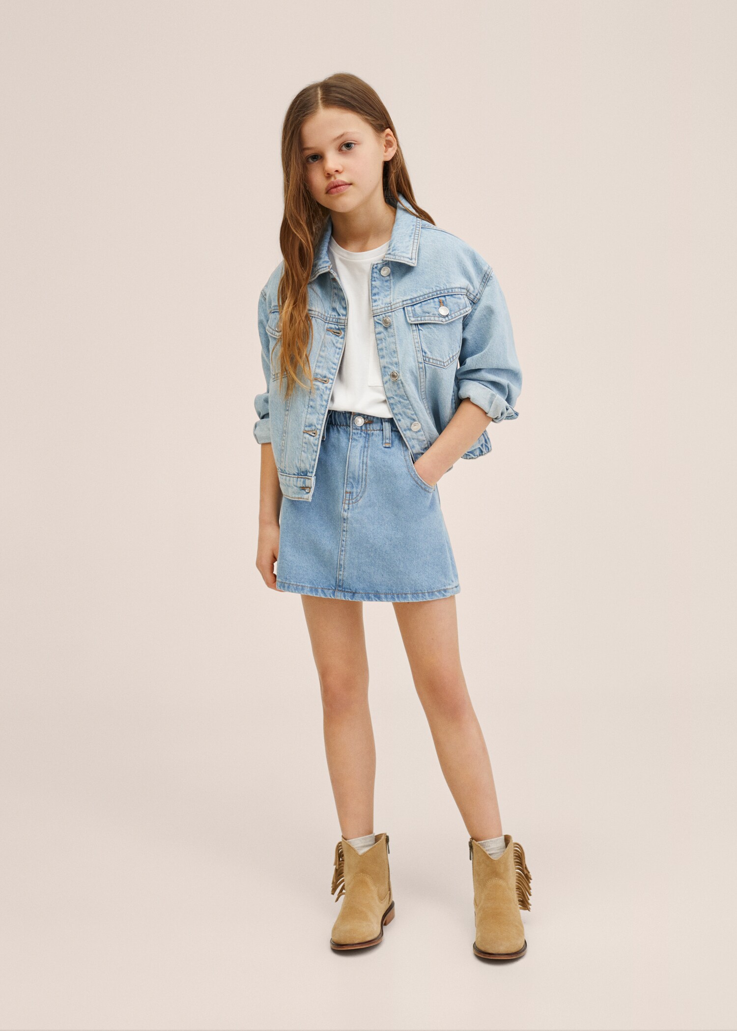 Paperbag denim skirt - General plane