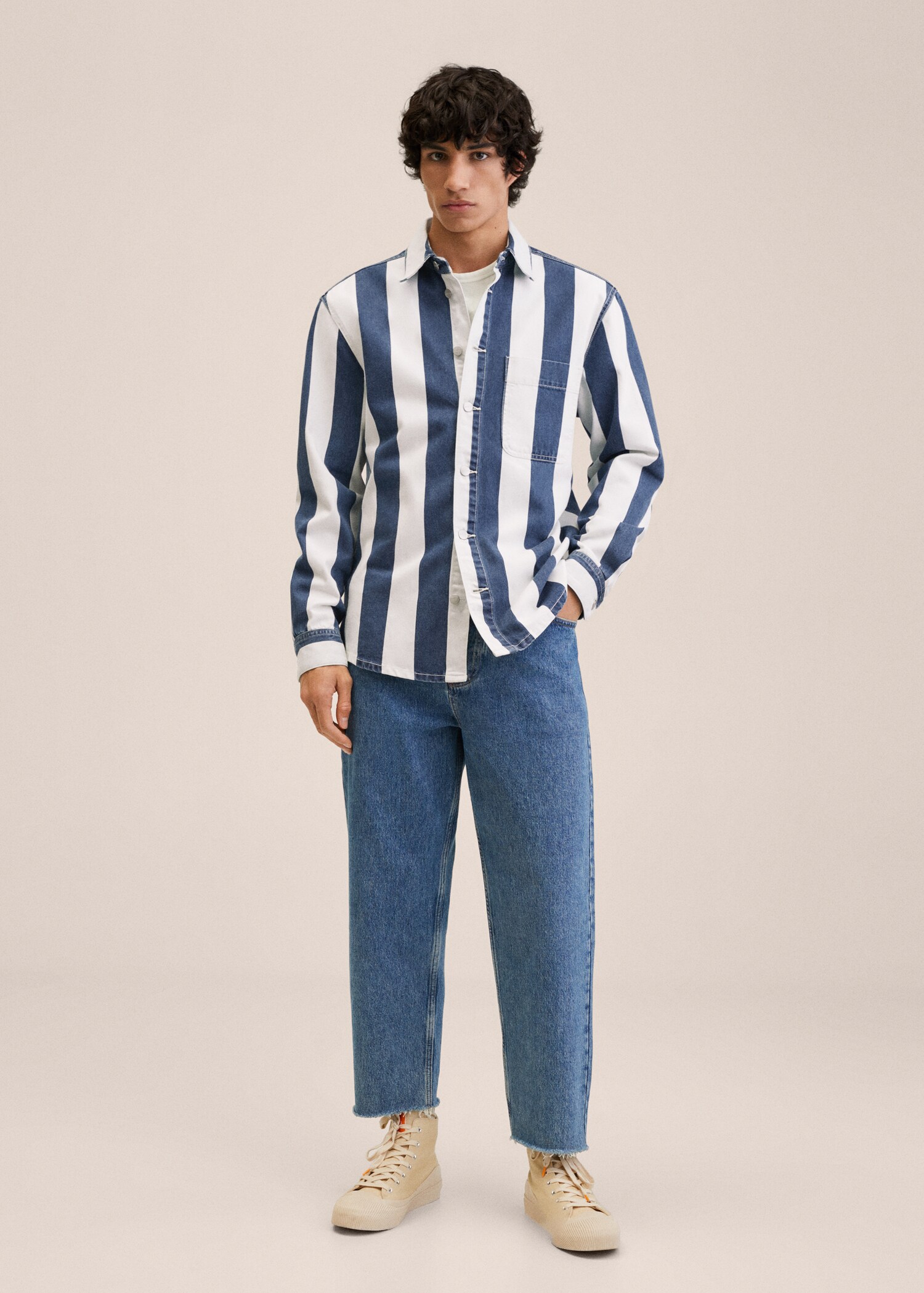 Striped denim shirt - General plane