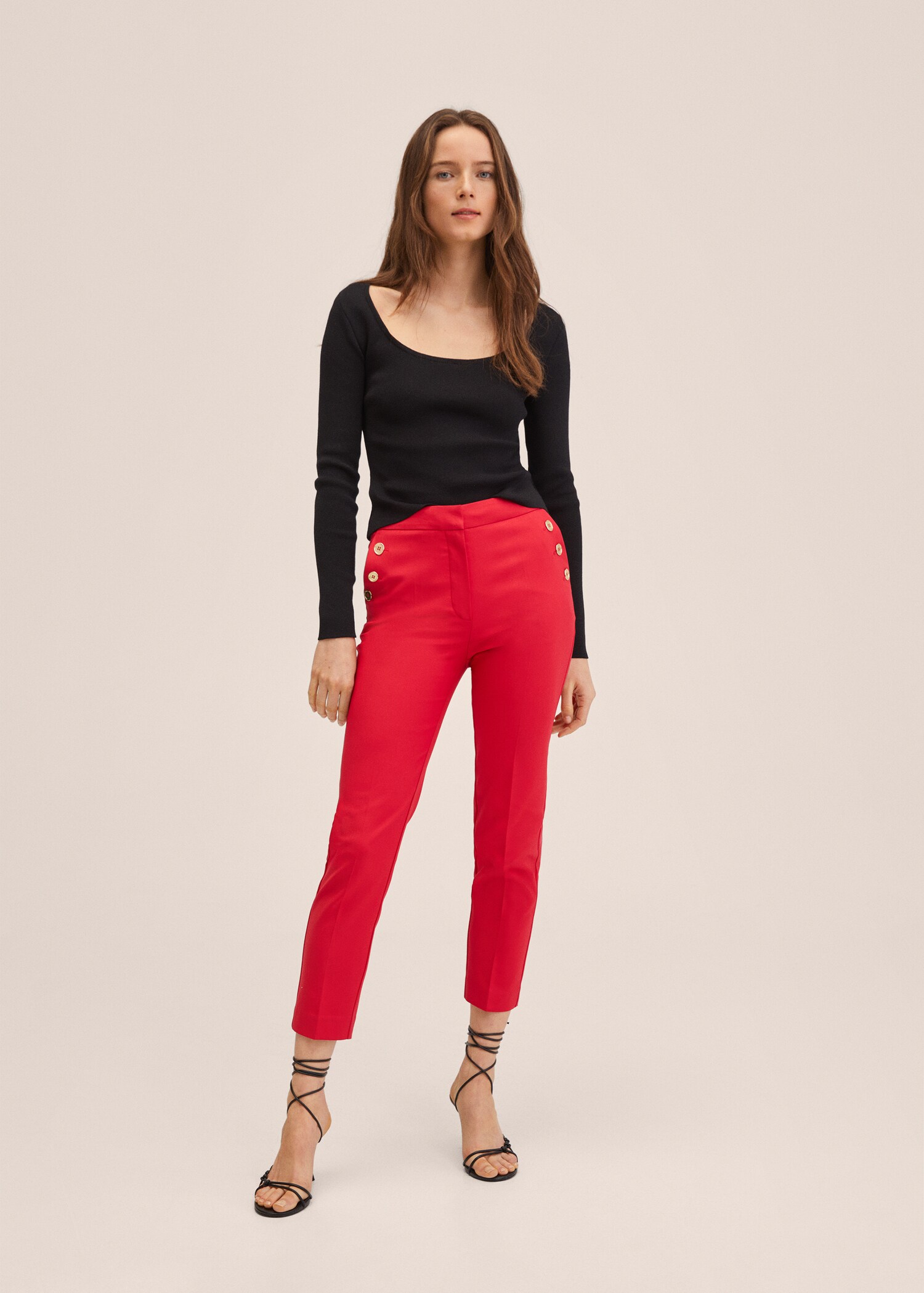 Pantalón crop botones - Plano general