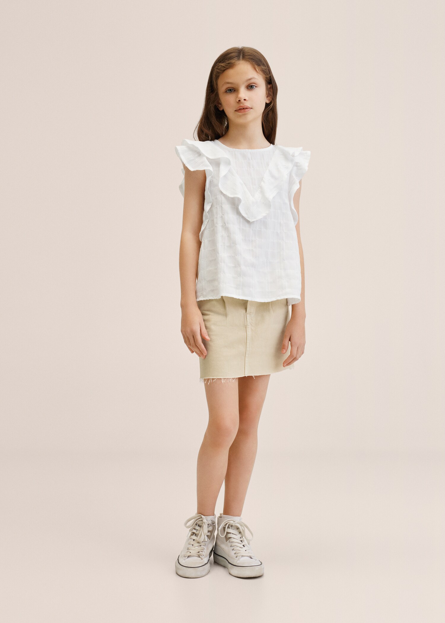 Ruffled cotton blouse - General plane