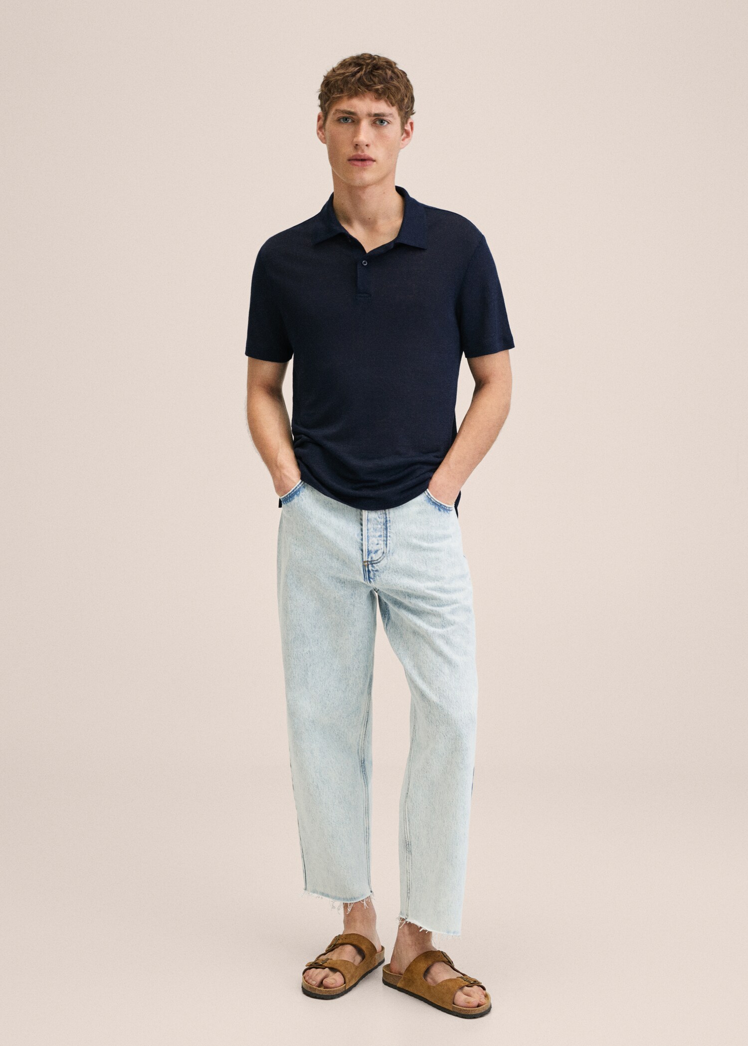 100% linen polo shirt - General plane