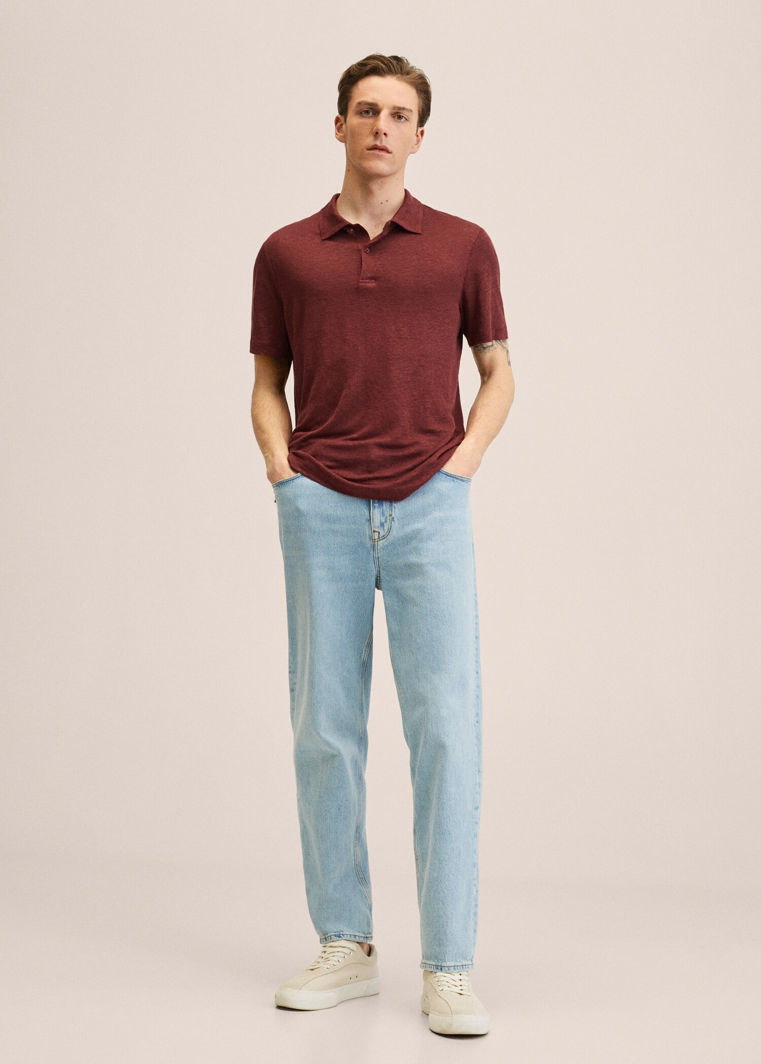 100% linen polo shirt - General plane