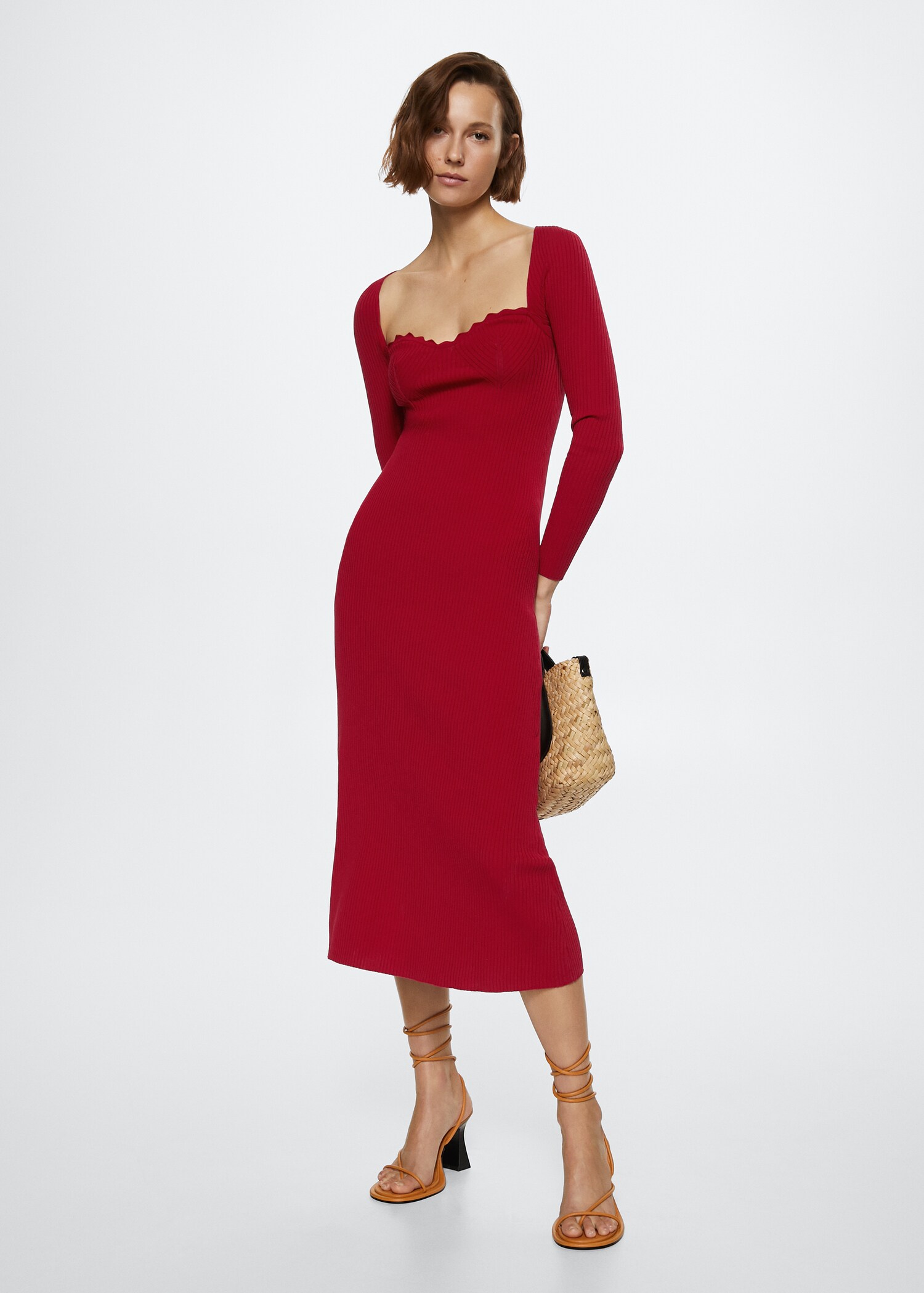 Vestido punto efecto bra - Plano general