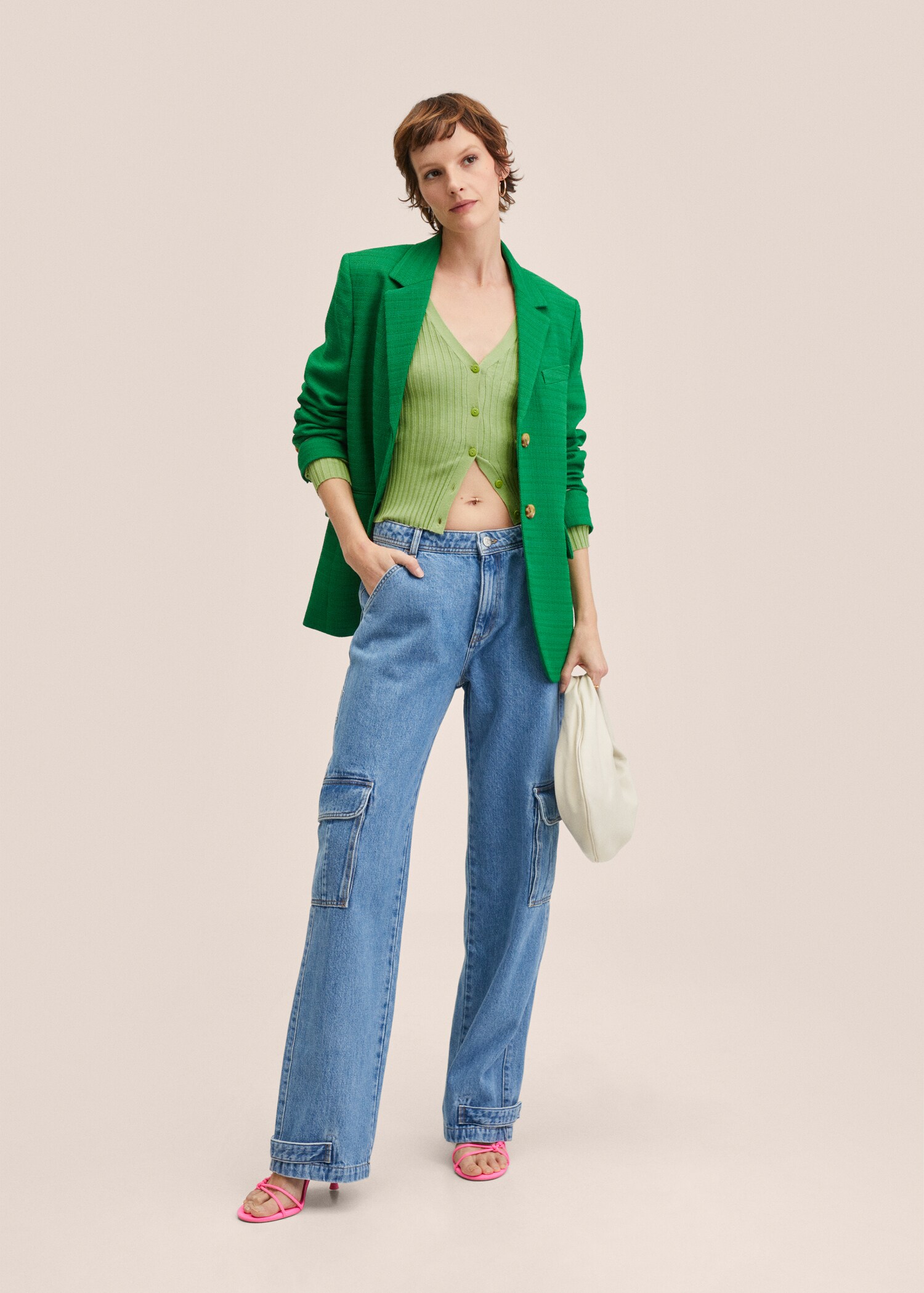 Ribbed knit cardigan - General plane