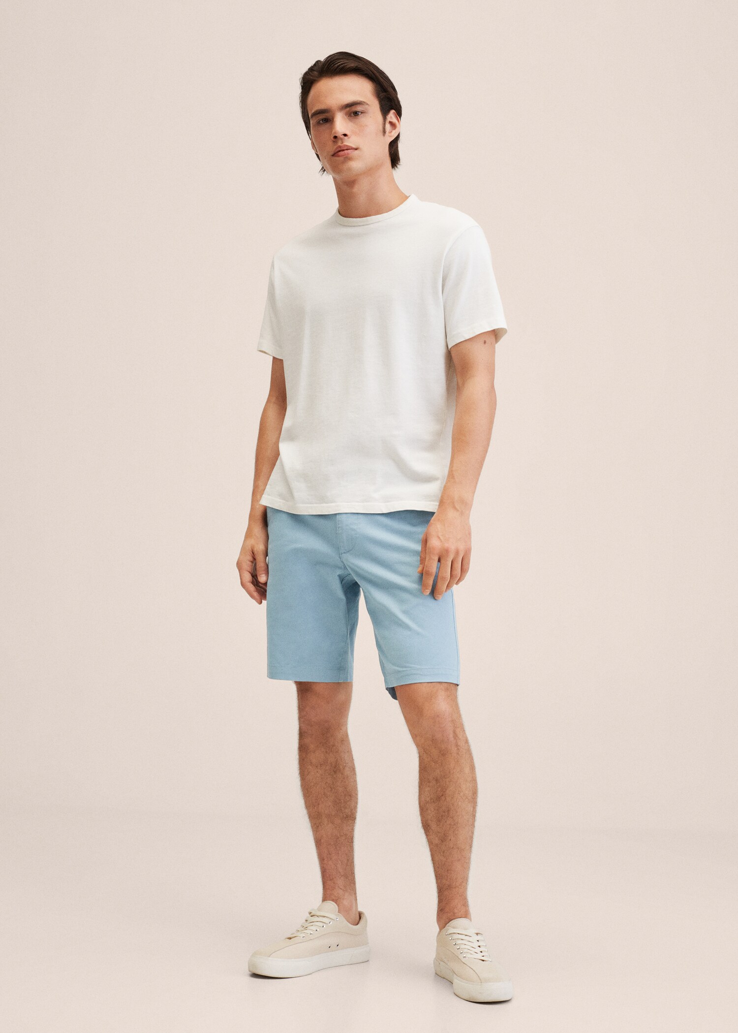 Slim-fit chino cotton bermuda shorts - General plane