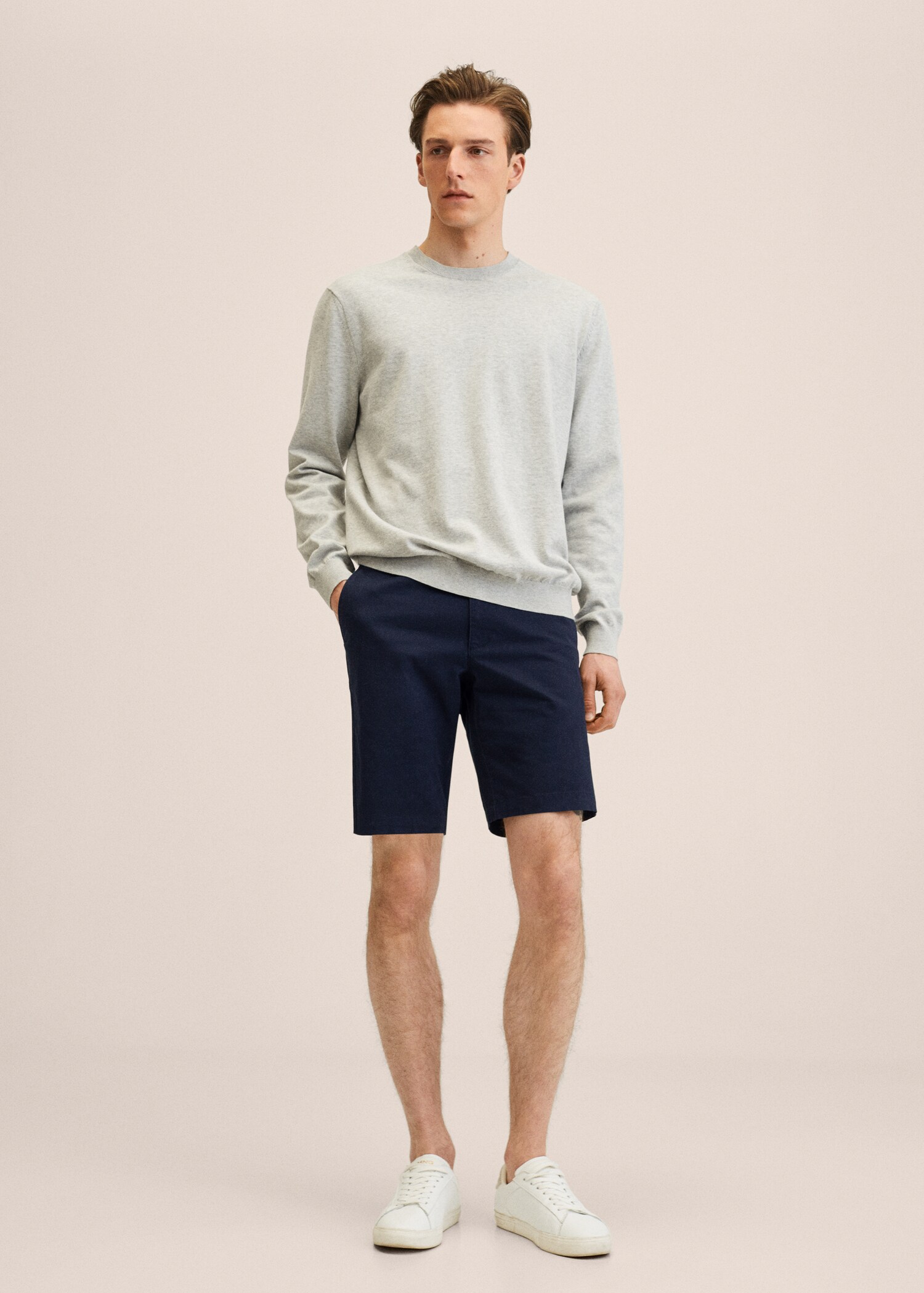 Slim-fit chino cotton bermuda shorts - General plane
