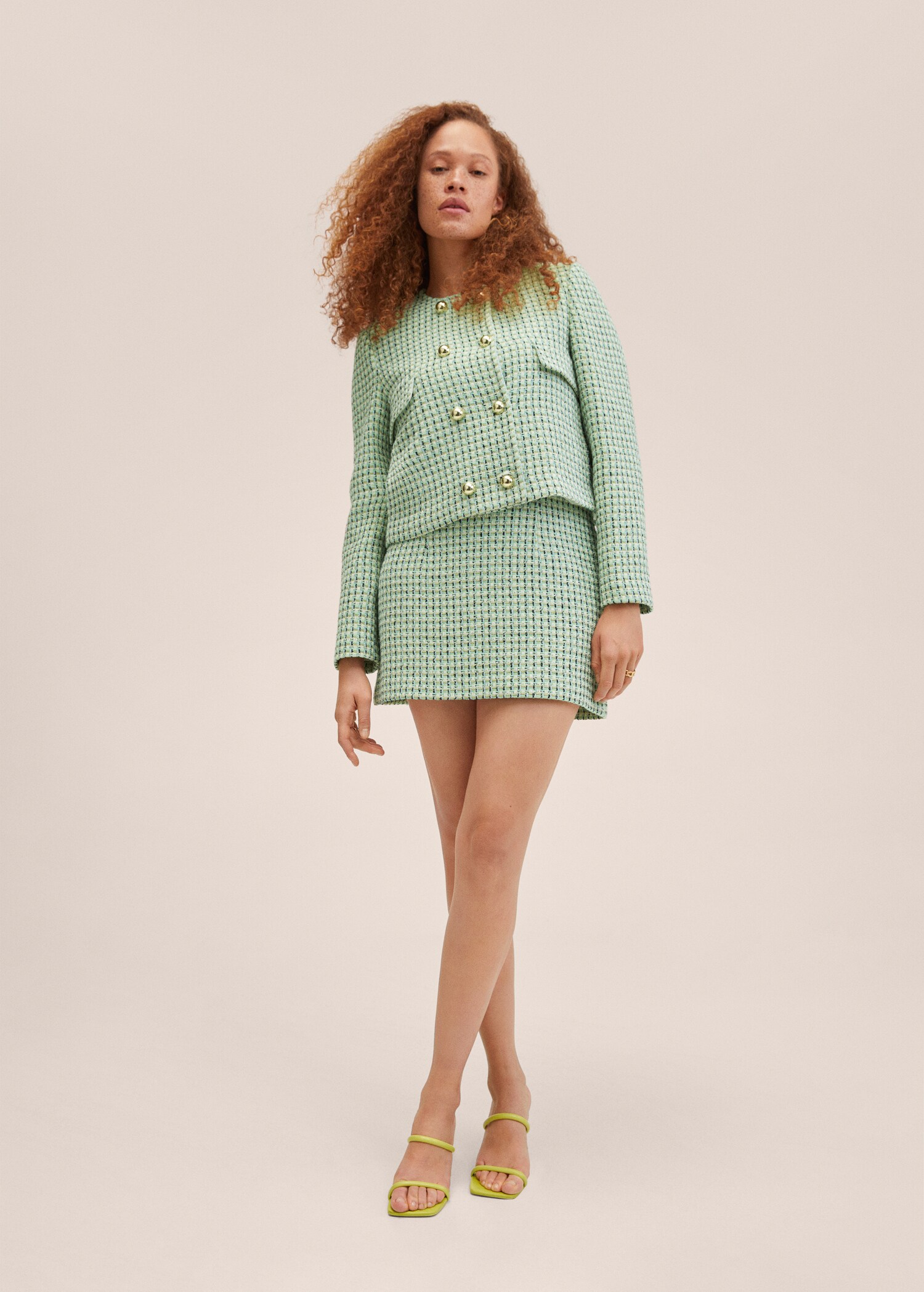 Veste tweed double boutonnage - Plan général