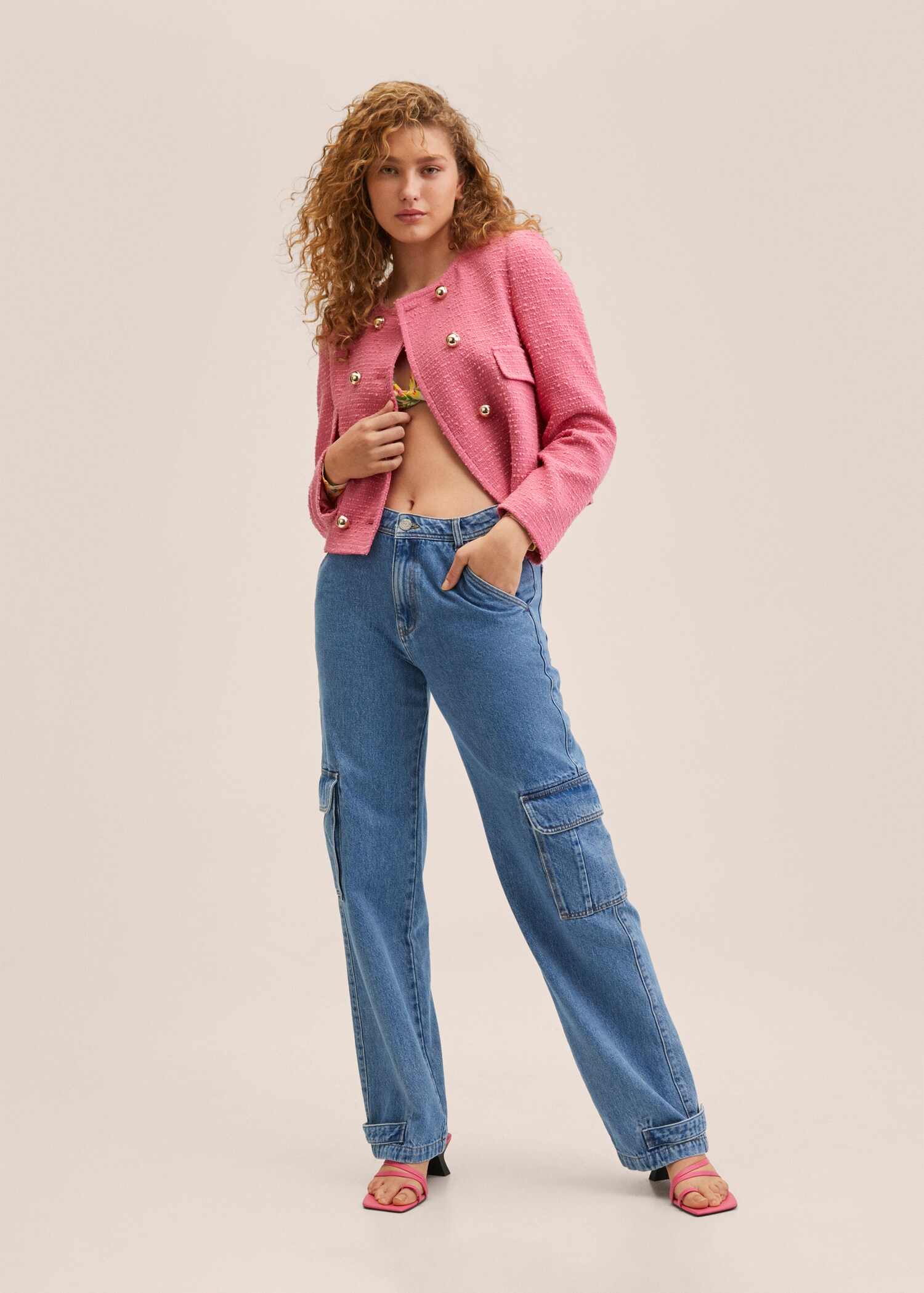 Chaqueta tweed doble botonadura - Plano general